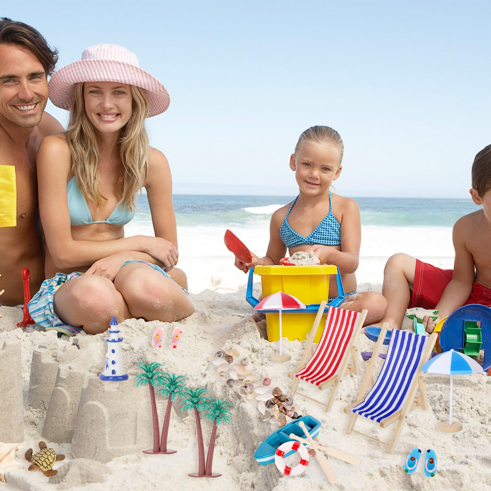 Decorazioni in miniatura per ombrelloni da spiaggia in plastica all
