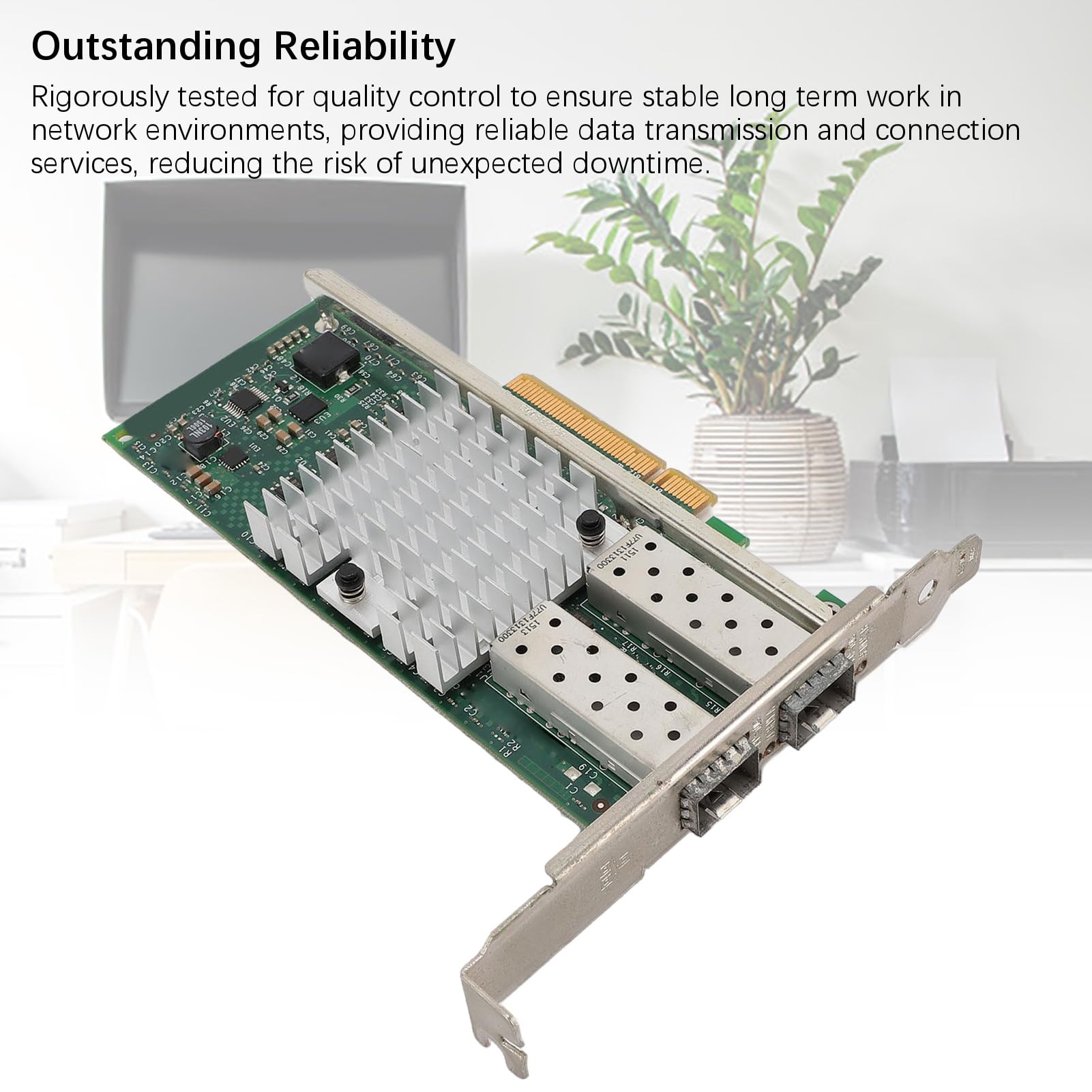 Scheda di rete 10Gb SFP+, Adattatore Ethernet PCIe Dual Port, Connettività Convergente ad Alta Velocità per Server e Data Center, 1 Pezzo PCB
