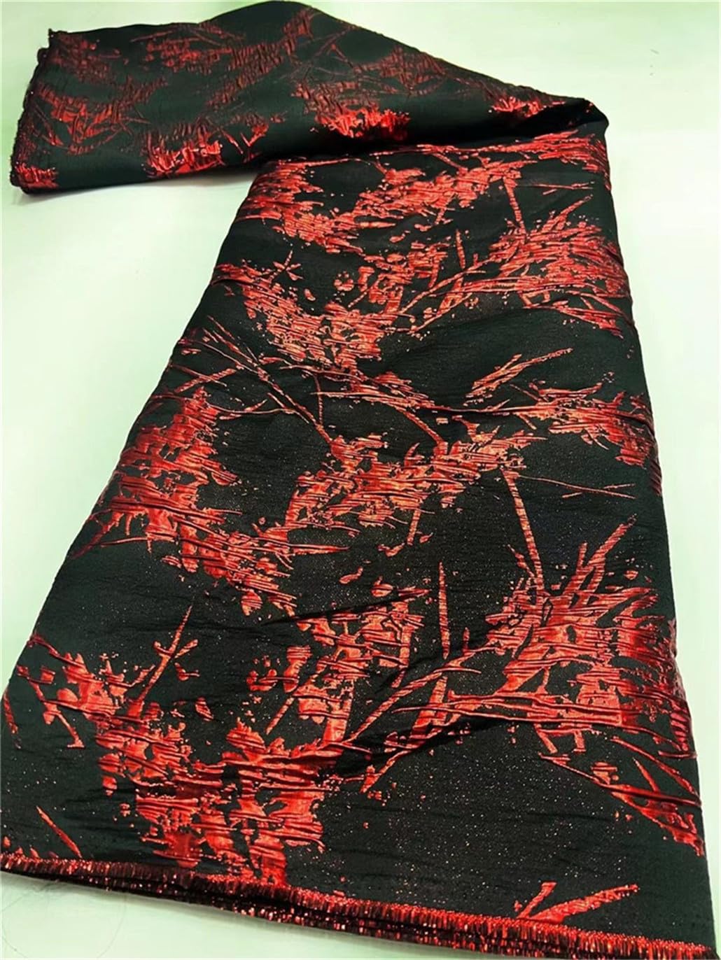 Tissu De Brocart Africain Damassé Jacquard Matériel Nigérian Dorure Dentelle Tissu Floral Brocart Tissu 5Yard Pour Robe