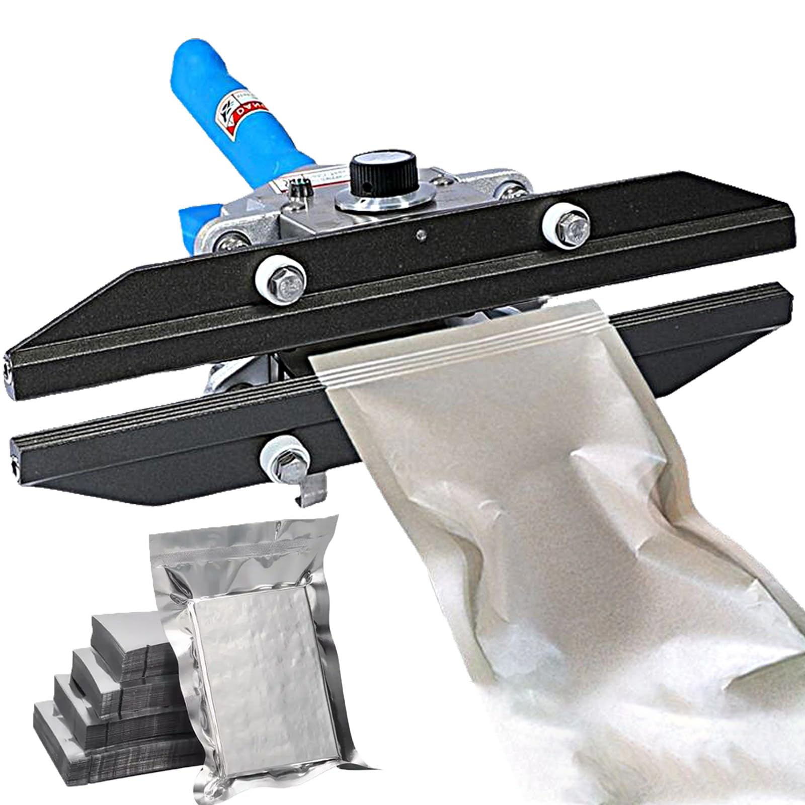 Selladora TéRmica Manual, Selladora De Bolsas De PláStico De 200/300/400/500/600 Mm, Selladora Por Impulso, MáQuina Envasadora Al VacíO Para Bolsas De Mylar, Bolsas De,Blue30cm