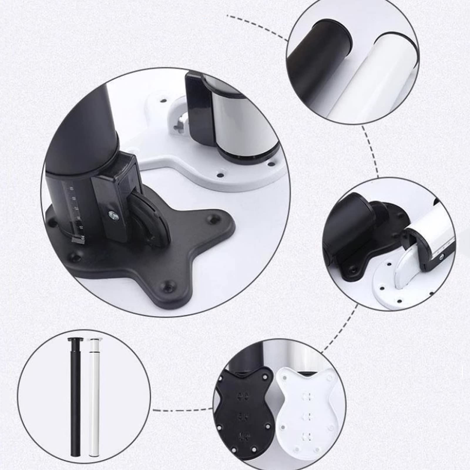 Patas Telescópicas para Mesa,Regulables En Altura Patas para Muebles,Tubo Redondo Pies para Mesa de Comedor,Plegable Pies de Escritorio de Barra,para Desayuno Y Encimera (70-120cm,Black)