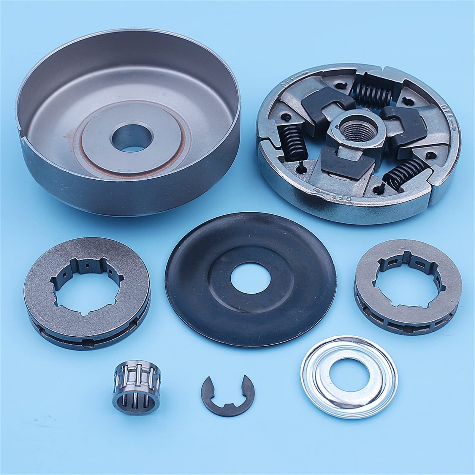 325quot;Kit de piñón de llanta de Tambor de Embrague Apto for Stihl MS260 026 Pro MS240 024 AV Motosierra pequeña 7 Spline 8 y 7 Piezas de Repuesto de accionamiento de Dientes