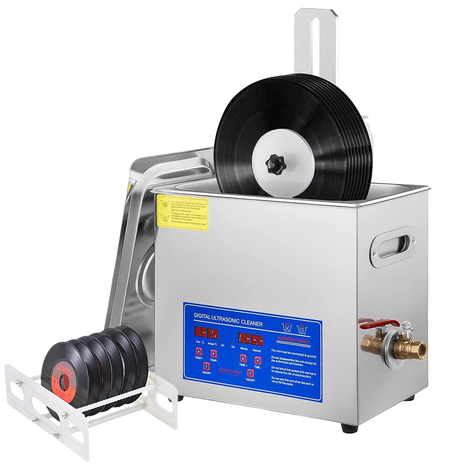 Ultra Vinyl Record Cleaner – Pulisce 8 LP contemporaneamente, rotazione automatica su entrambi i lati, timer 0 – 30 minuti | Sistema di ripristino della qualità del suono professionale