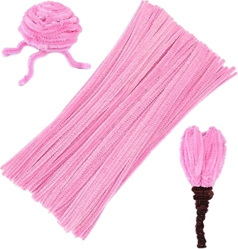 110 limpiadores de tuberías de Navidad, limpiadores de tuberías rosas para manualidades, limpiadores de tuberías de felpilla, limpiadores de