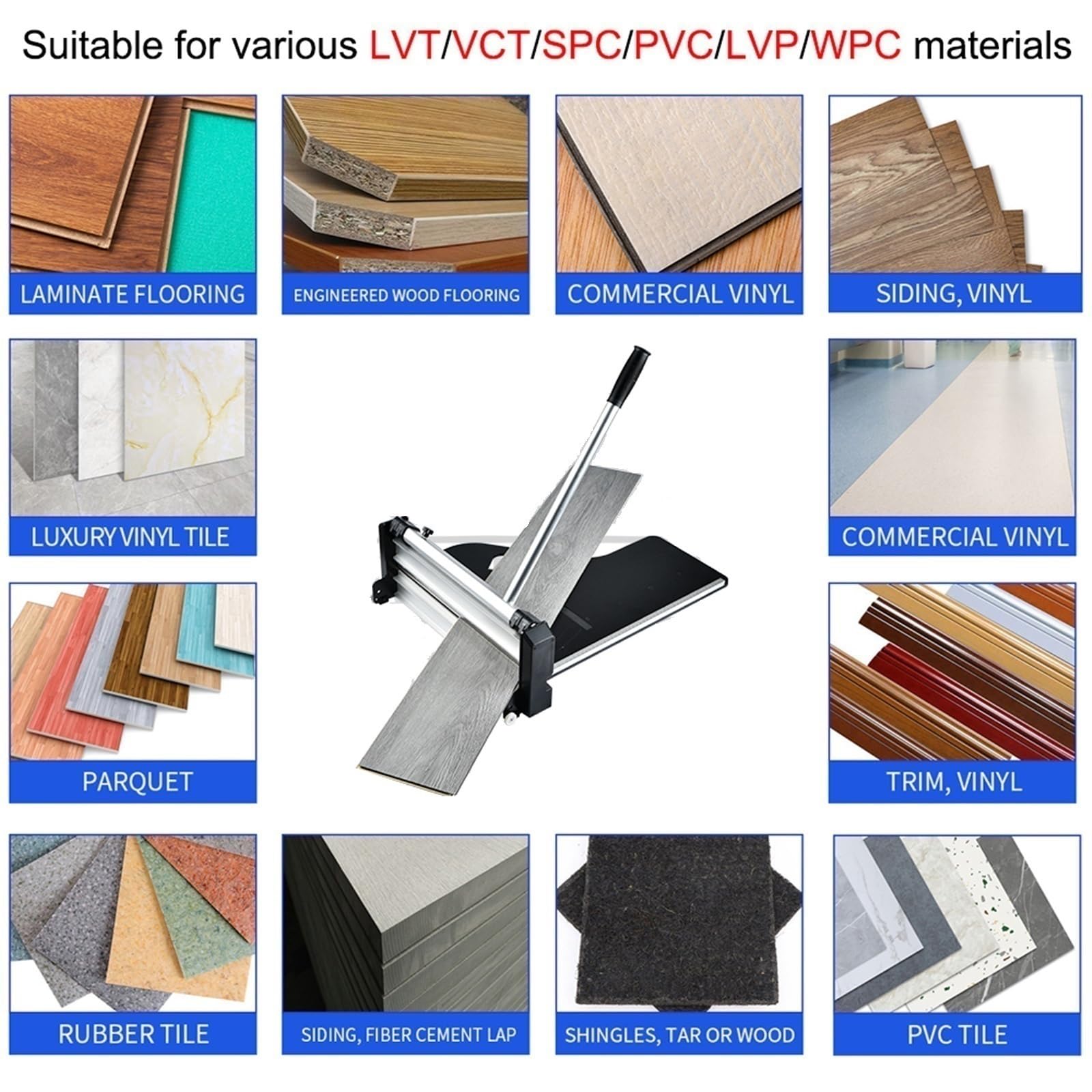 Aluminiowy uchwyt do formowania rolek Głowica maszyny Ręczna płytka Laminat Drewno PCV Winyl Laminat Przecinarka do podłóg i krajalnica do okładzin dla majsterkowiczów