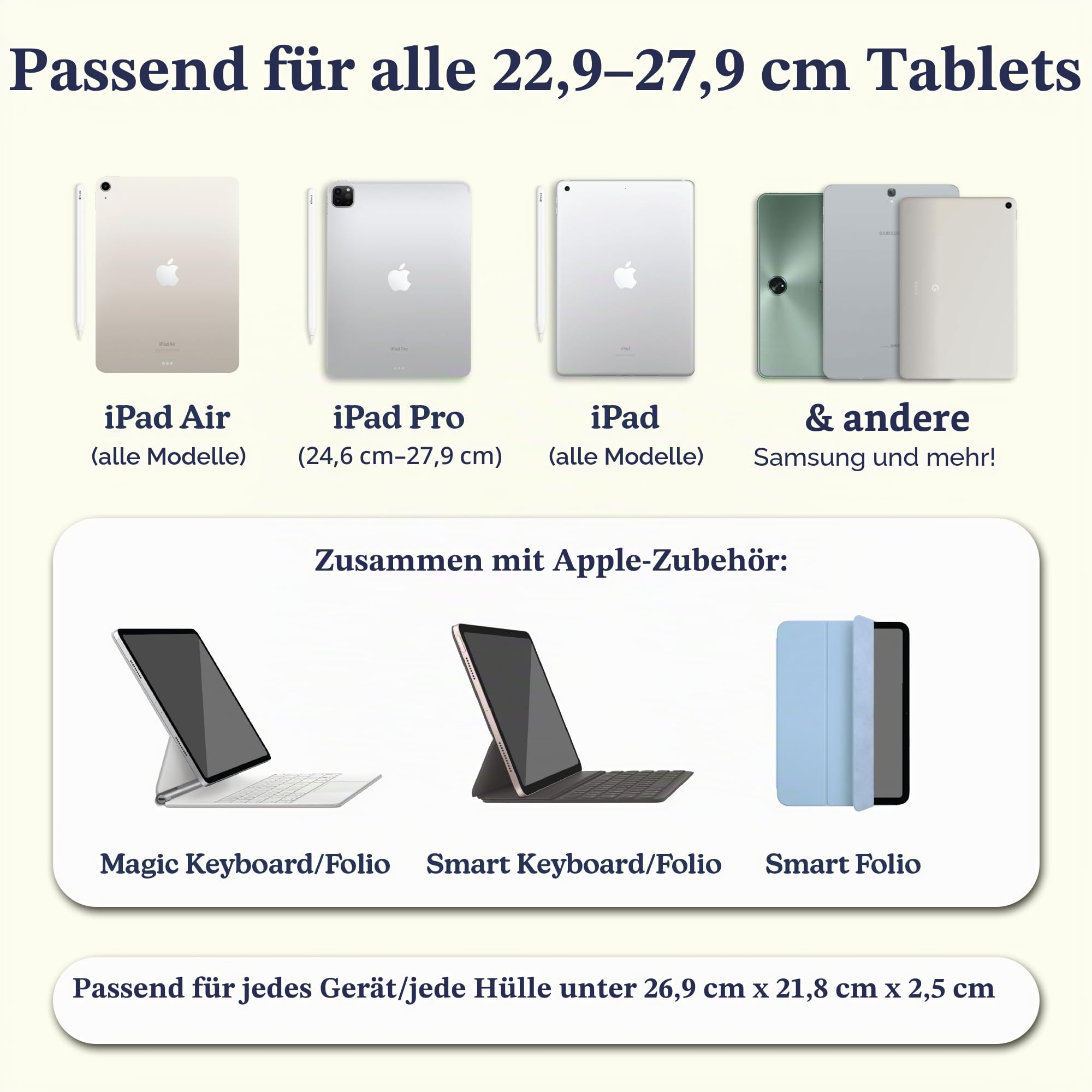 Vandel - The Original Puffy iPad Sleeve 9-11 Zoll Tablet Sleeve Schwarz i Pad Hülle für Damen und Herren Cute iPad Air Pouch 9 10 Zoll 11 Zoll Tasche
