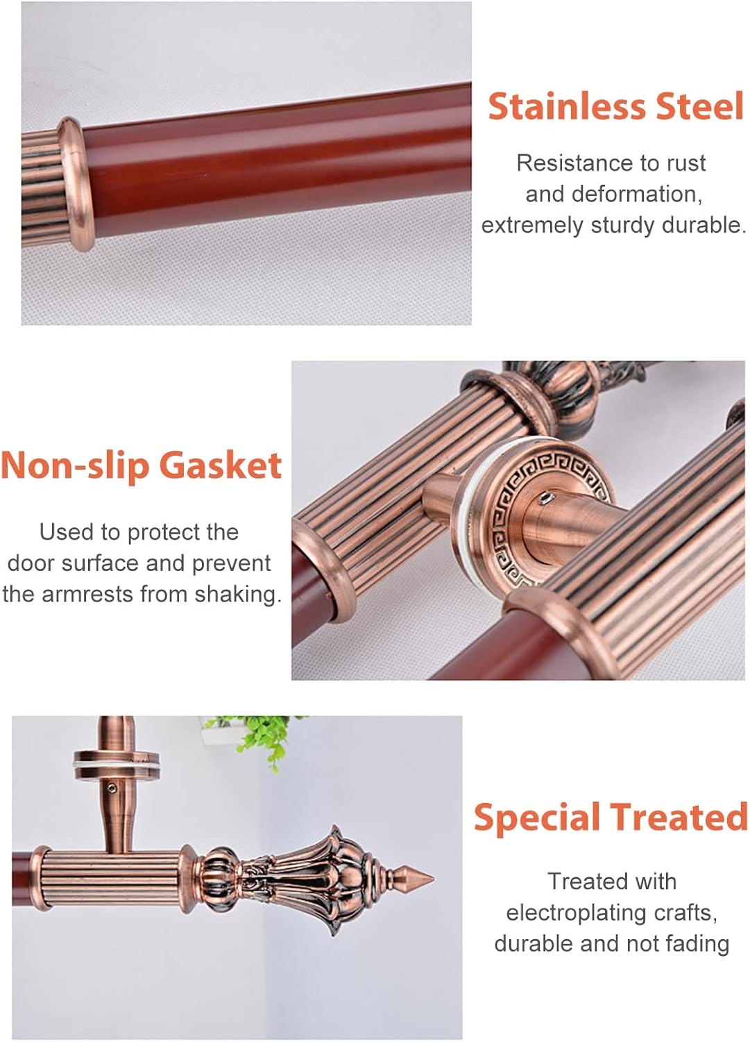 Door Pull Handle Sliding Barn Door Handle European Retro Style H-Shape Door Handle, Entry Barn Store Door Pull Handle Stainless Steel, Not Fading Hardware Set Double Sided Door Handle ( Color : Black