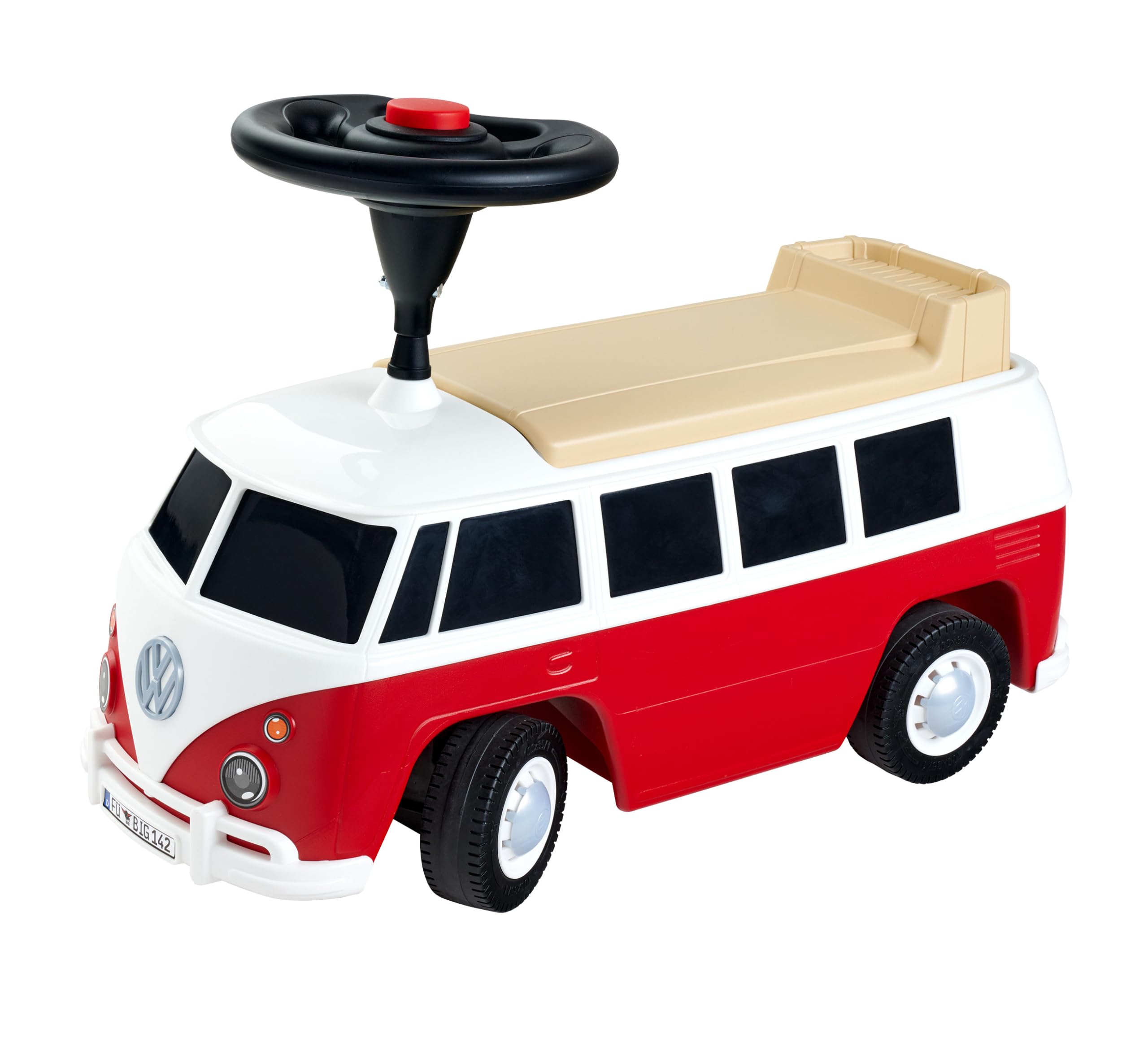 BIG, Correpasillos Bobby Car Baby VW T1, Vehículo para Niños con Neumáticos Silenciosos, Claxon y Enganche para Remolque, A Partir de 18 Meses (hasta 50 kg)