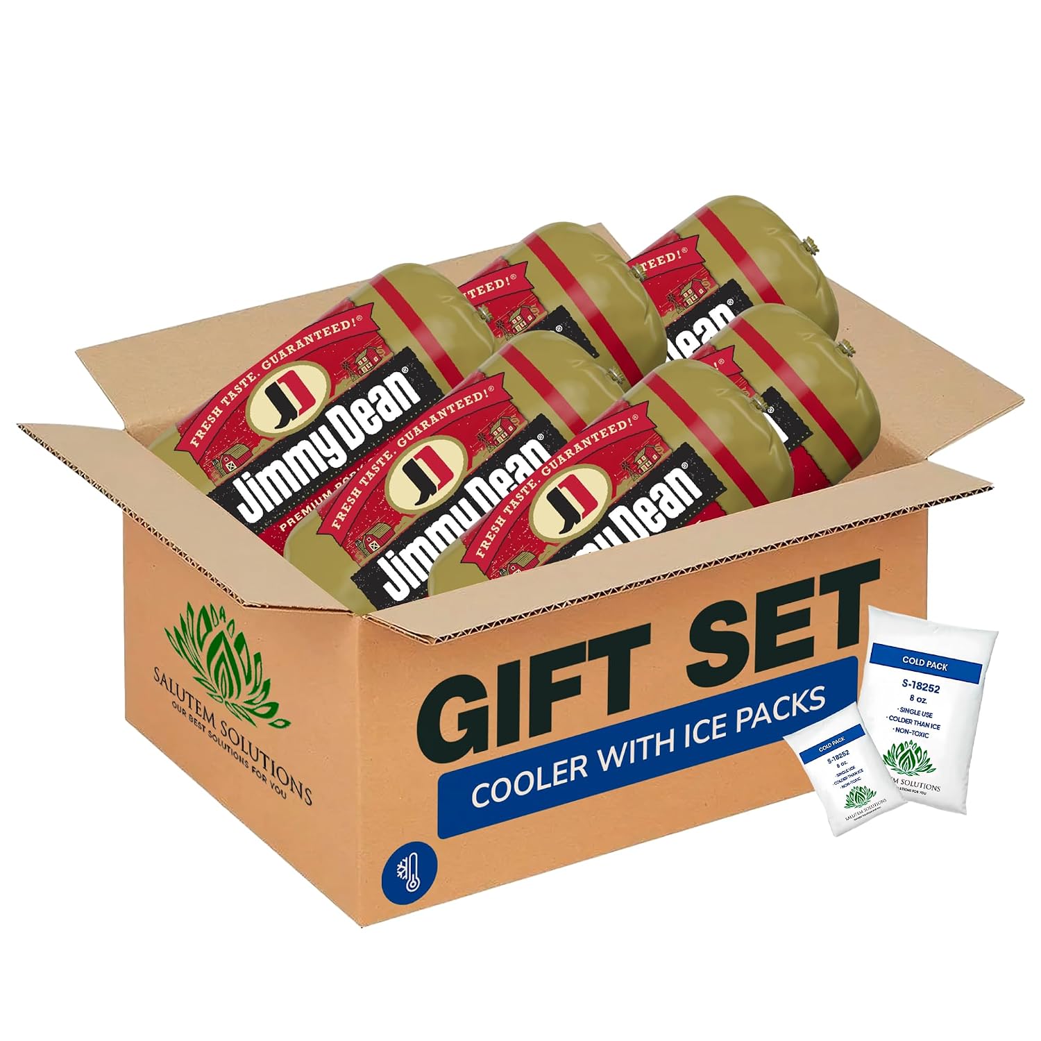 Salutem Vita – Premium Pork Hot Sausage Roll, Spicy Breakfast Sausage, Protein-Rich, Flavorful Cooking Ingredient, Gift Set – Pack of 6