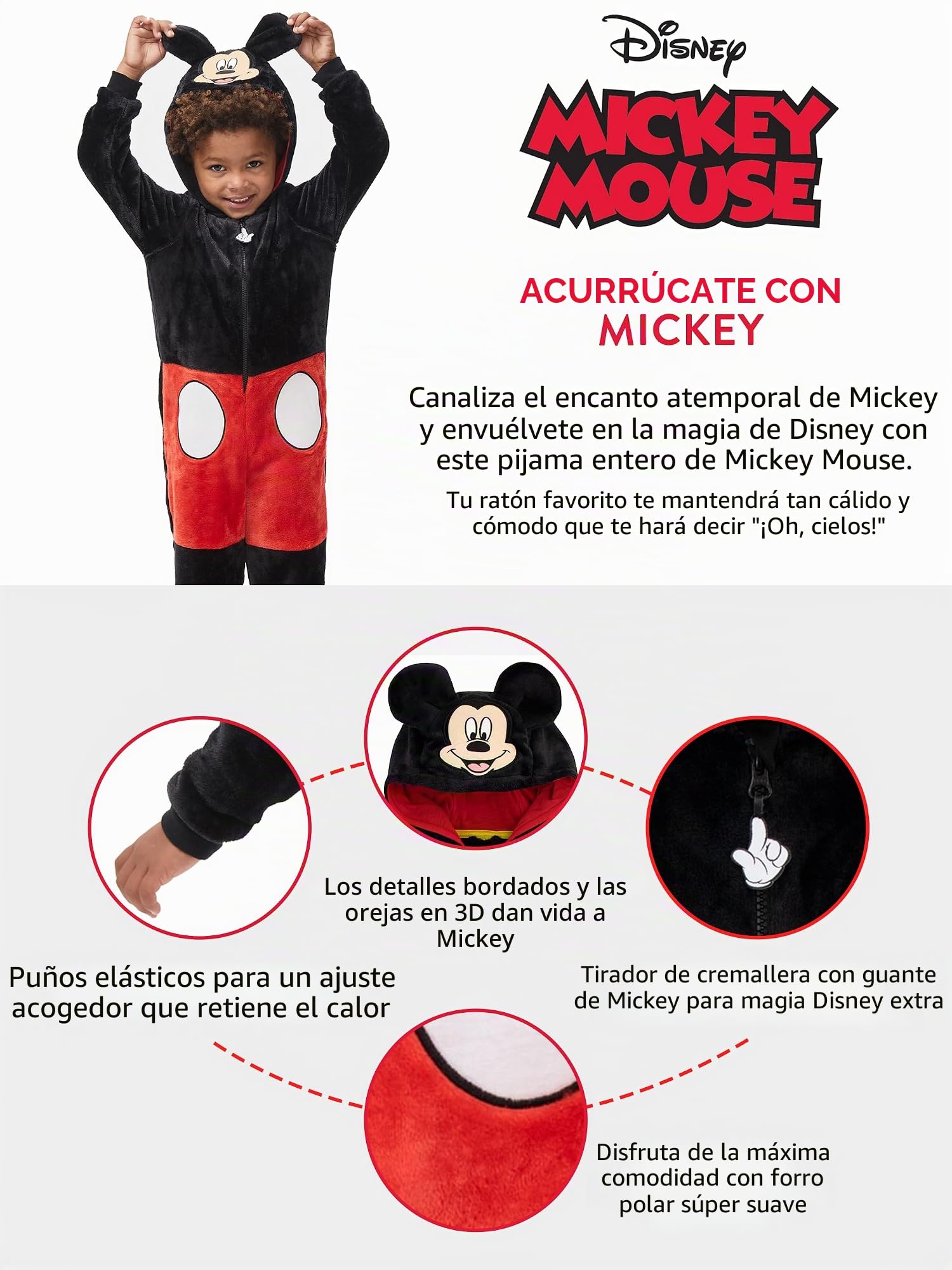 Disney Pijama Entera para niños Mickey Mouse