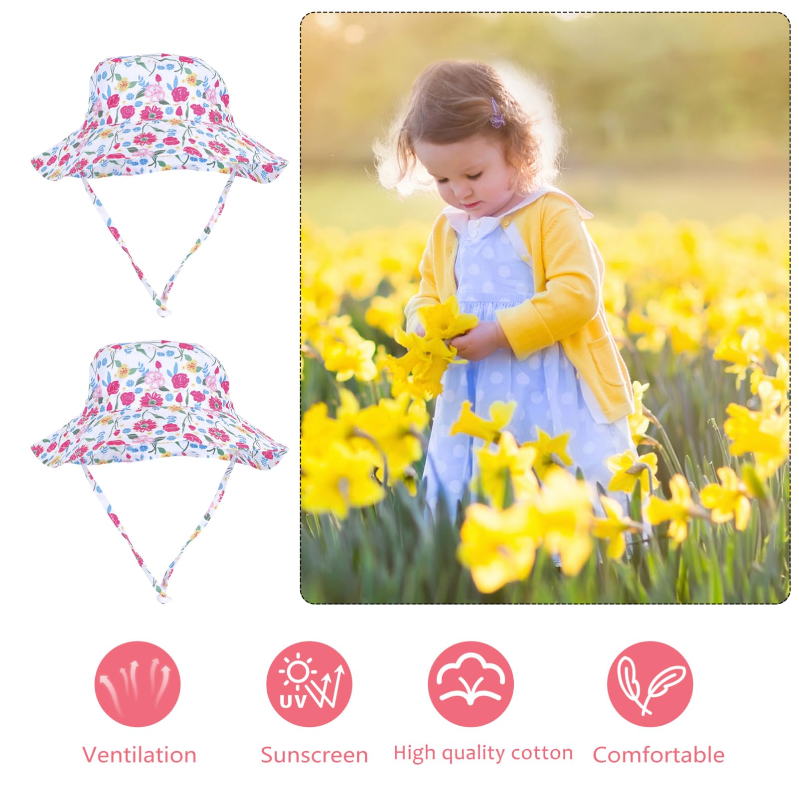 GALPADA Cappello da Sole per Bambini Cappello a Larga o da i da Sole per Neonati o da per Bambino o da dei Cartoni Animati Cotone