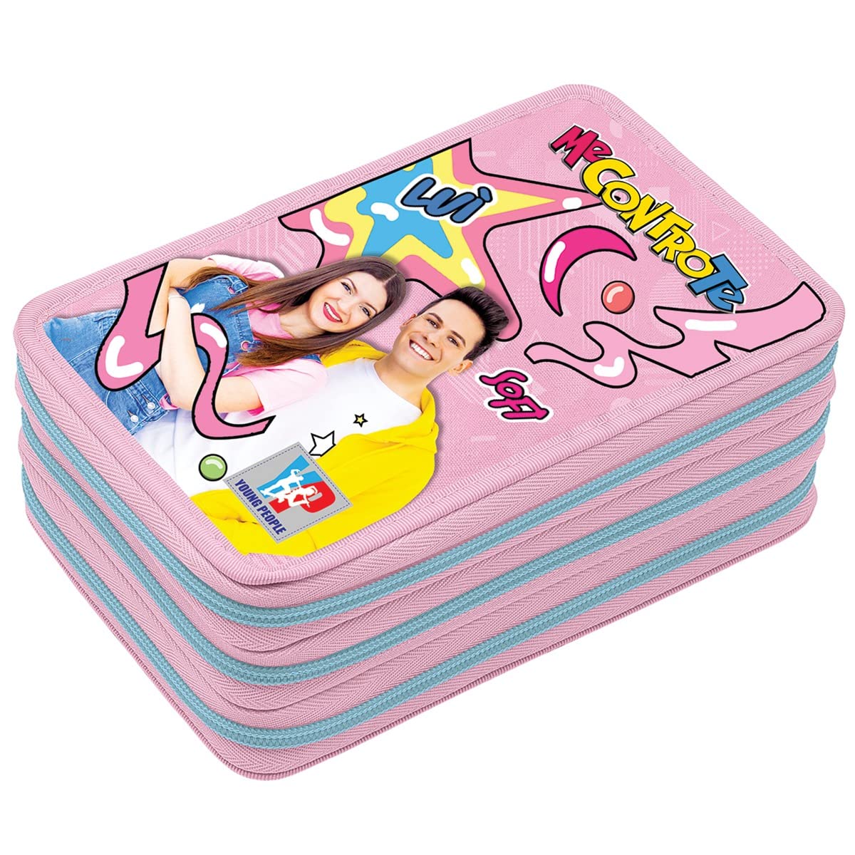 FCP Selezione Varzi dal 1956 Astuccio Scuola 3 Zip Completo Me Contro te Fuxia - Rosa 2022-23
