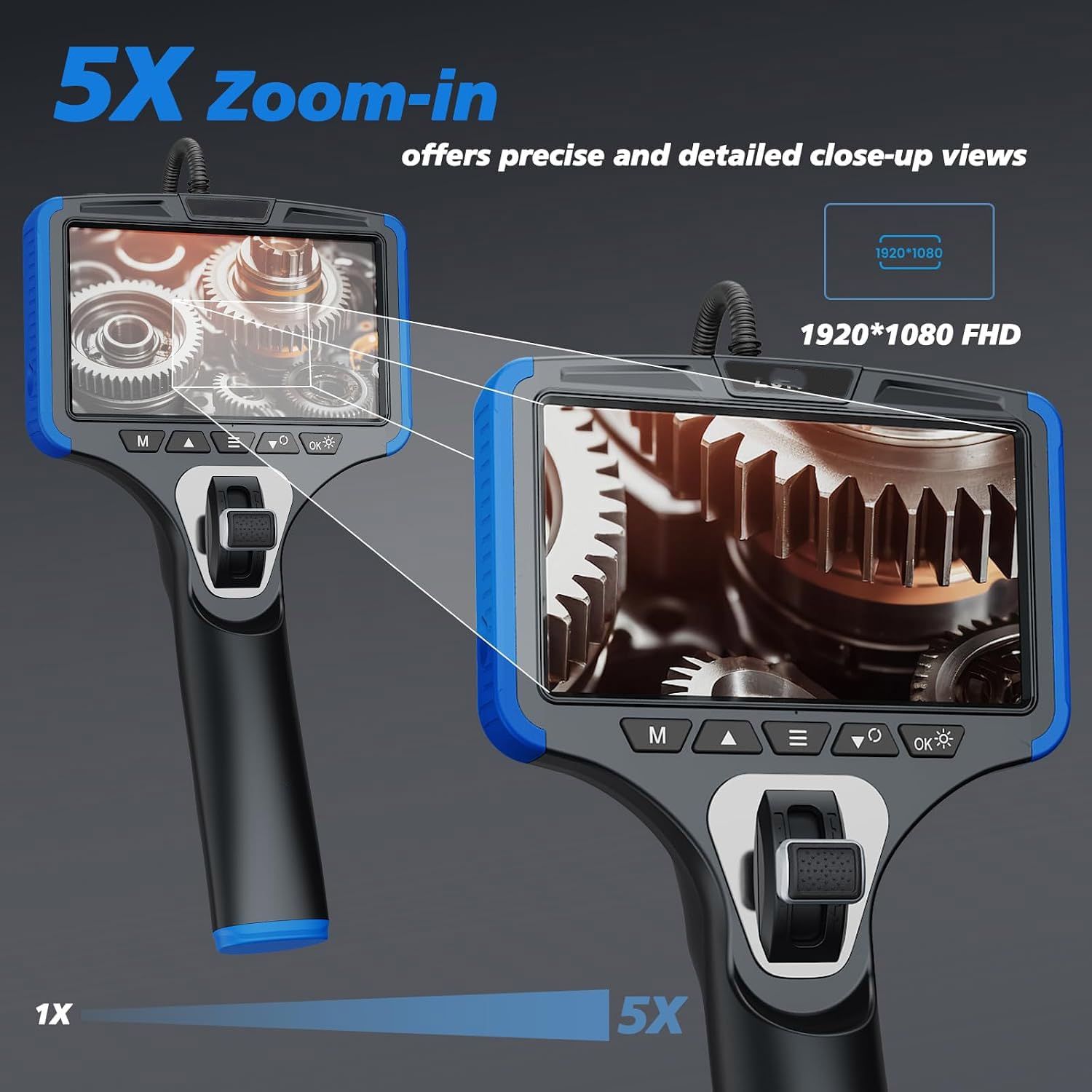 Endoscopio Snake Industriale Telecamera Ispezione Tubi 10m