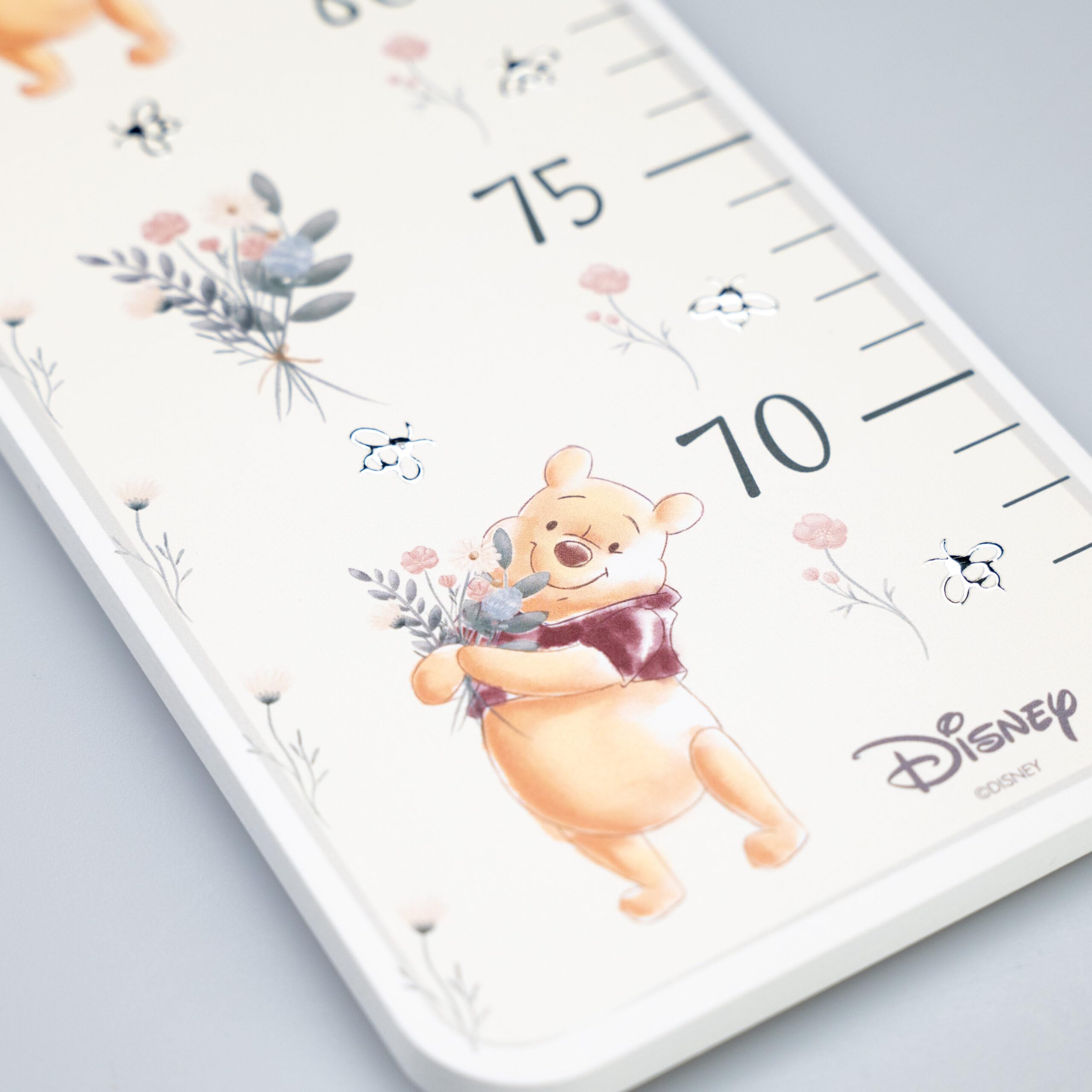 VALENTI & CO. Disney Winnie The Pooh Metro da Parete per Bambini 76x11 cm Legno Argento Regalo Battesimo Compleanno