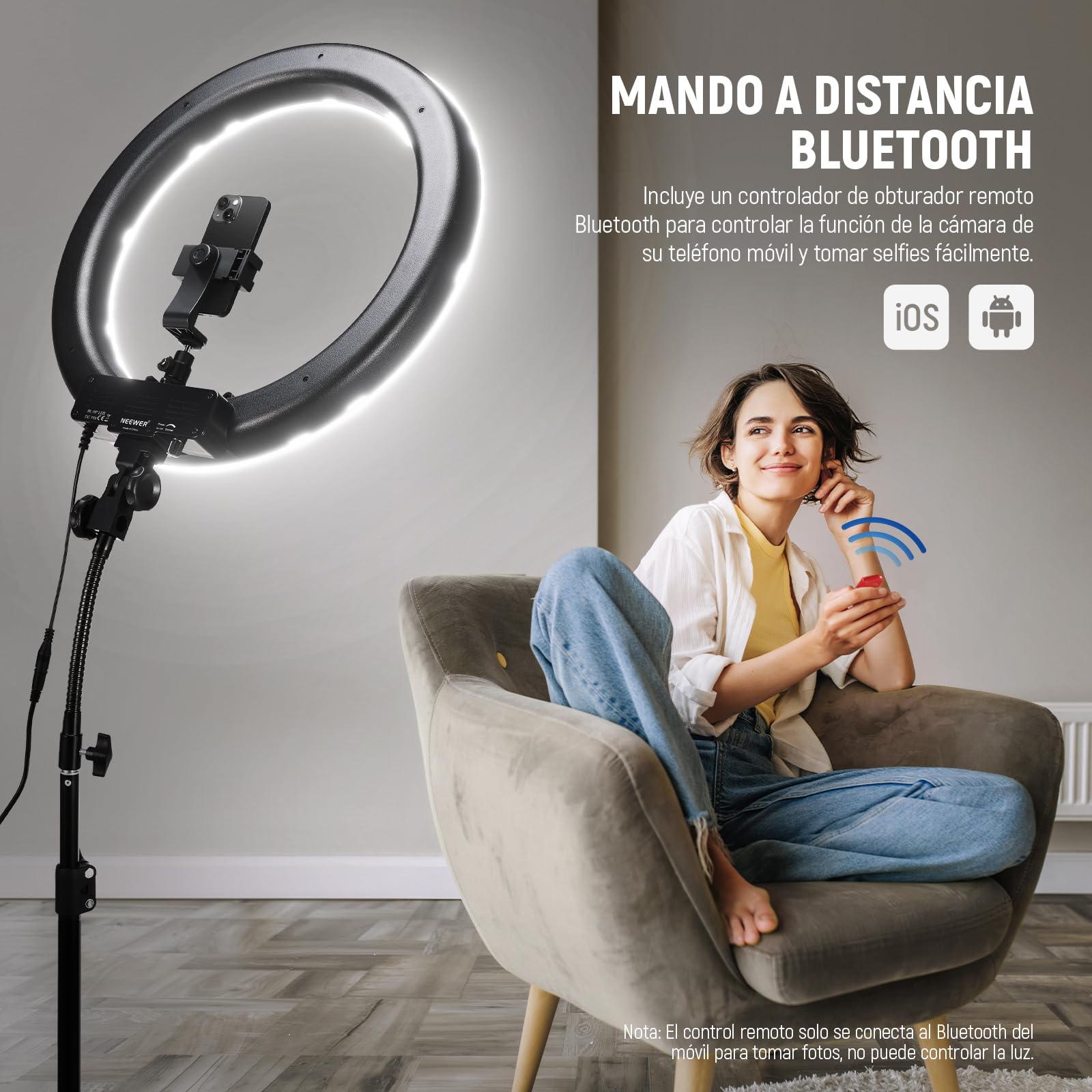 NEEWER RL-18 Ring Light 18inch Kit: 55W 5600K Professional LED with Stand — Amazon image 6