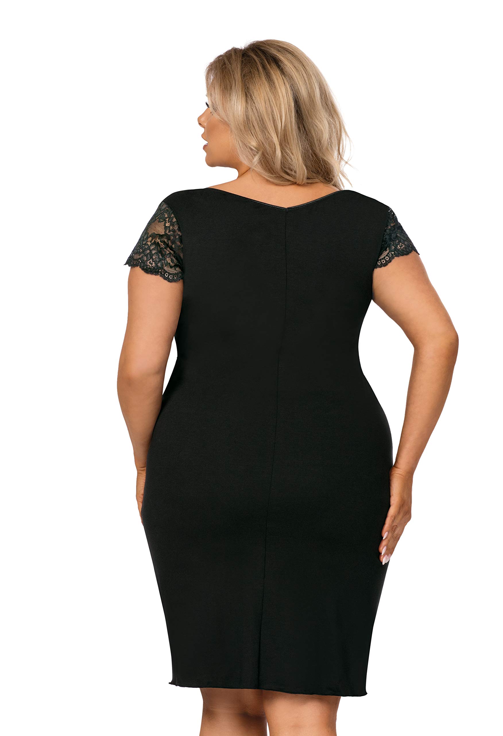 Selente Sweet Dreams Damen Plussize Nachthemd/Negligee mit edler Spitze (Made in EU) in großen Größen