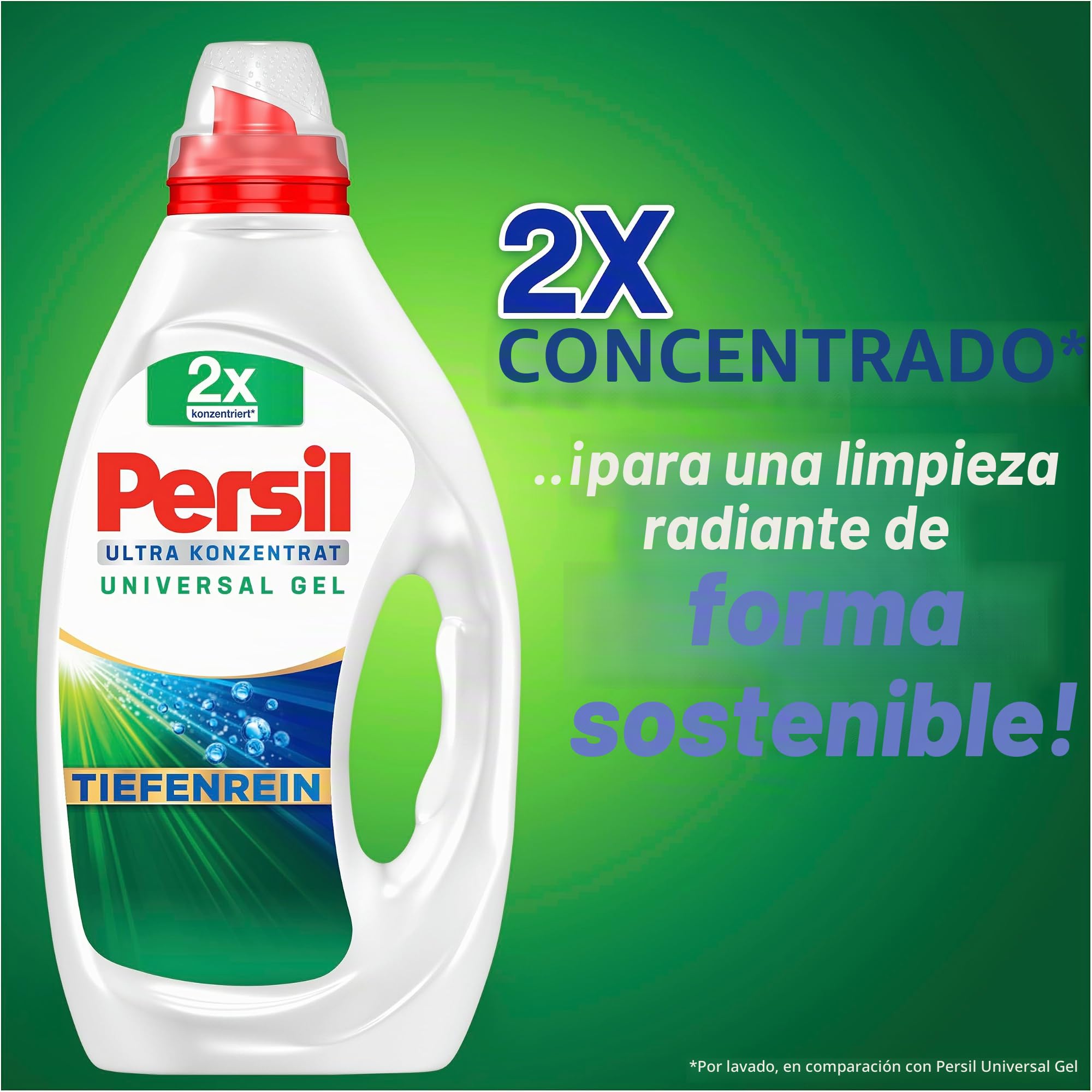 Persil Detergente líquido universal (124 lavados), ultraconcentrado de alta concentración con eliminación de manchas ultra con tecnología de limpieza profunda plus
