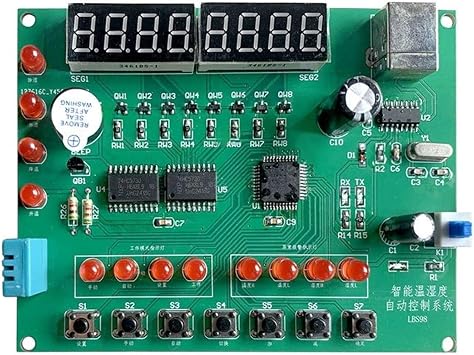 Smart Temperature Humidity Control System DIY Kit with PCB Board, 5V USB Powered Digital Display Module, For Environmental Monitoring and Educational Training Projects