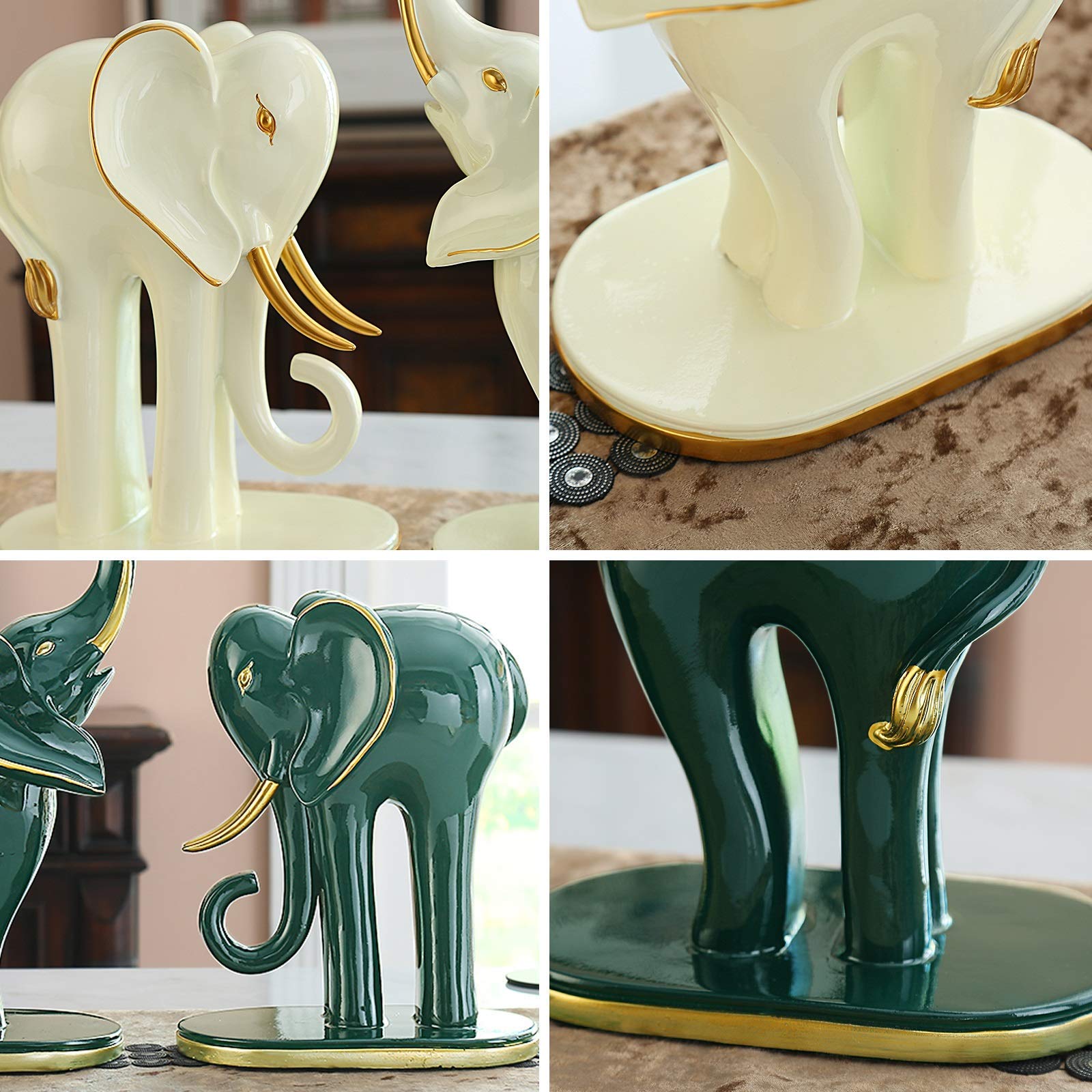 Statua ornamentale Statua scultura Una coppia di ornamenti di elefanti Portafortuna Ingresso Mobile TV Statua di elefante Artigianato Decorazioni per casa e ufficio Inaugurazione della casa Decorazio