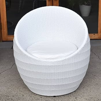 希少♦️ホワイト ラタン♦️高級 エッグチェア♦️リゾート ガーデンチェア♦️送料込 Amazon.co.jp: KANMURYOU シンセティックラタンエッグソファ