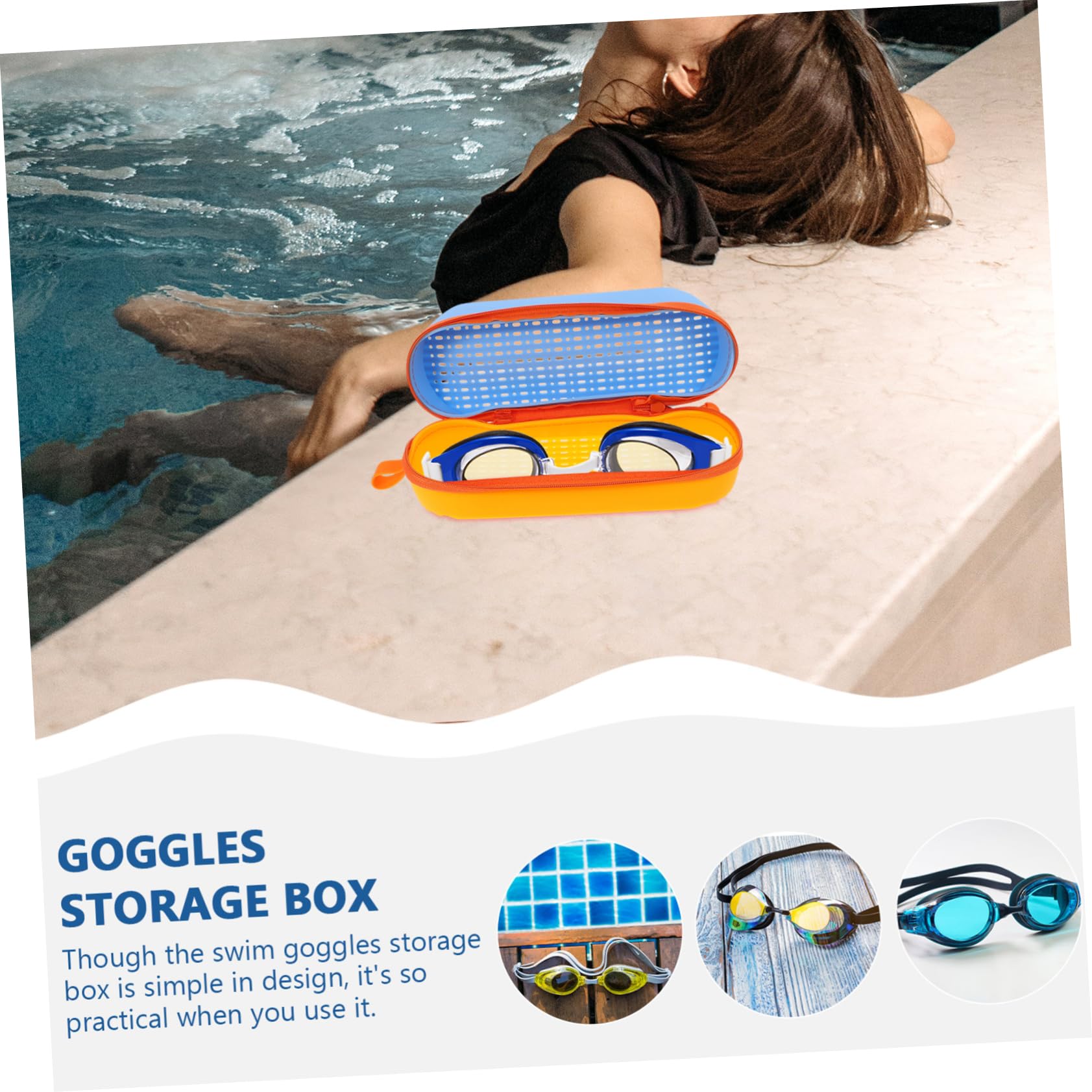 VANZACK 4 Stück Schwimmbrillen Aufbewahrungsbox Brillen Tragetaschen Schwimmbrillen Caryying Boxen Aufbewahrungsboxen Brillenbehälter Silikon Brillenetuis