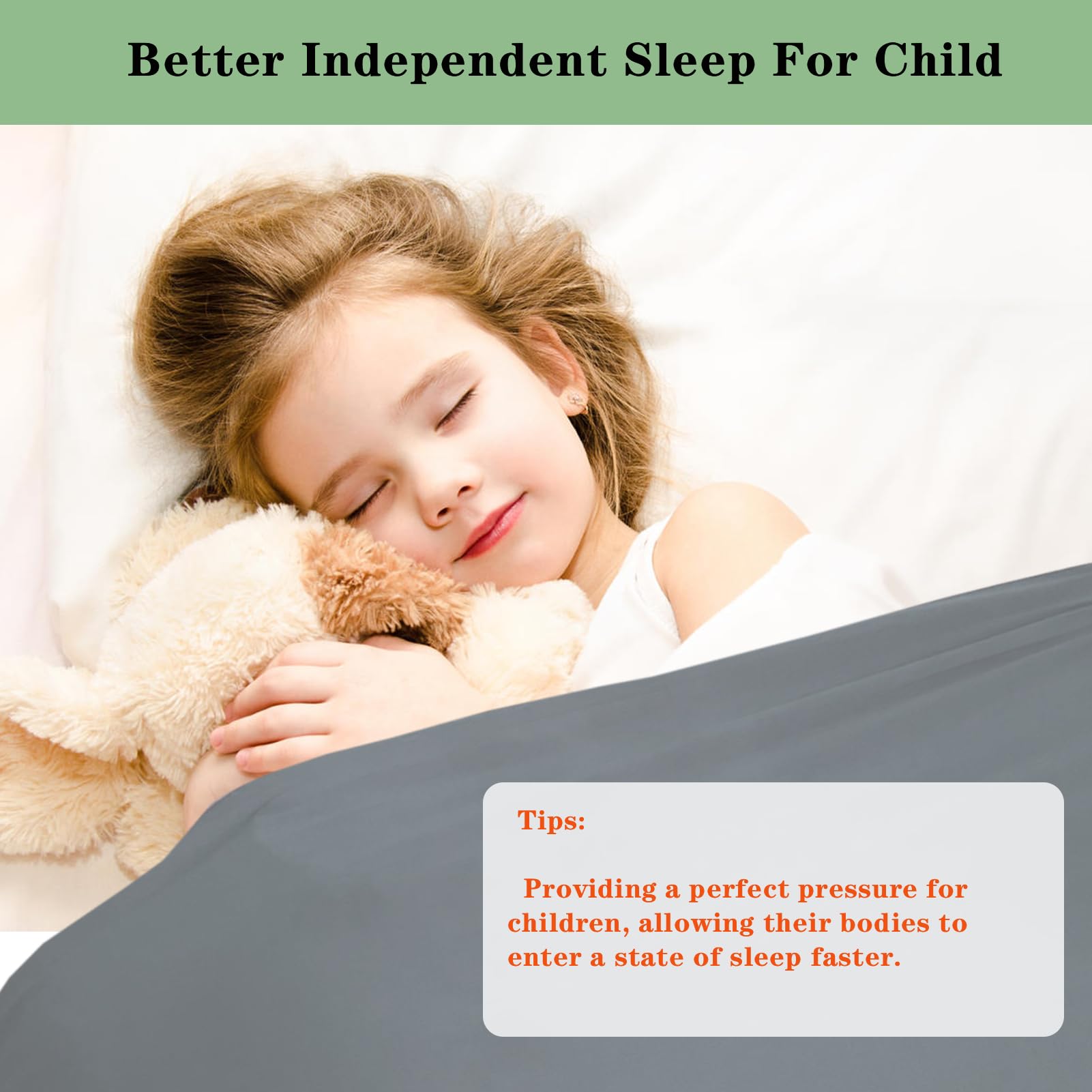 Ntomtuex Sensory Bed Sheet for Compression Reduced Pressure Weighted Blanket to Keep Nice Sleeping Comfortable with Light Breathable Polyester, Grey,38