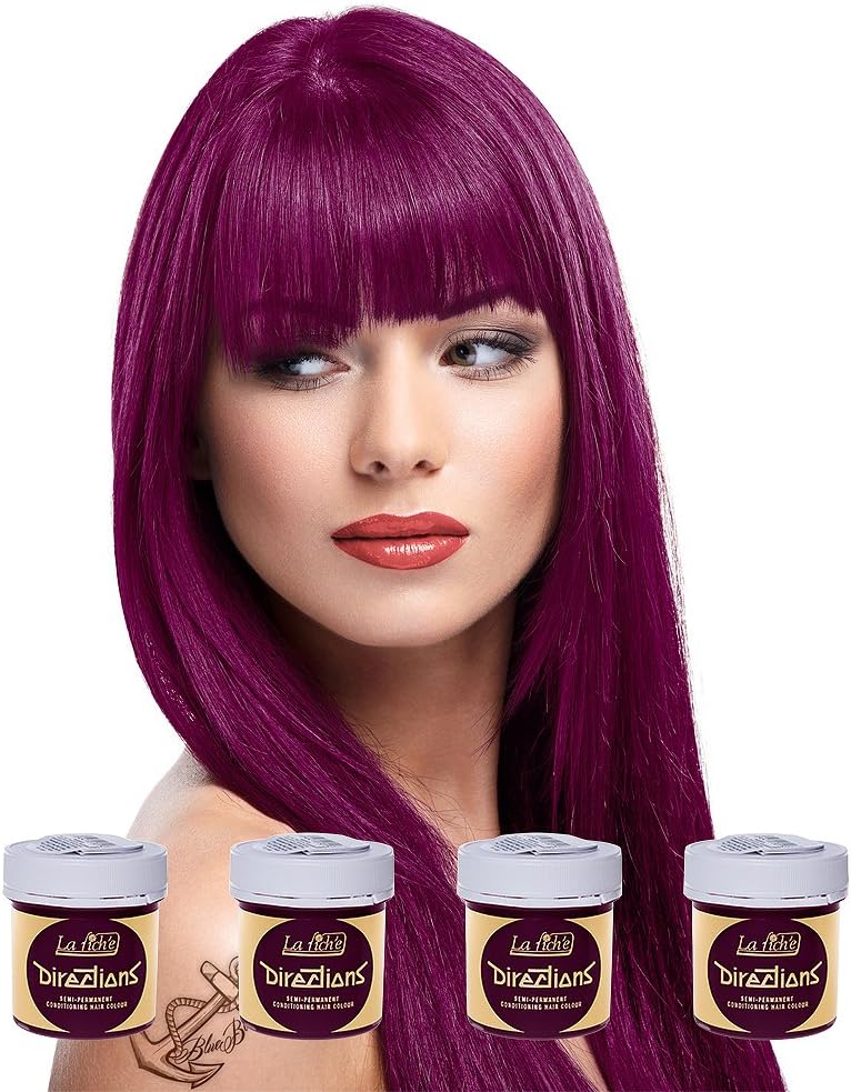 La Riche Directions Semi-Permanent Hair Dye, Colourant, Intense, X4 Pack 90 ml La Riche Directions Semi-Permanent Hair Dye, Colourant, Intense, X4 Pack 90 ml