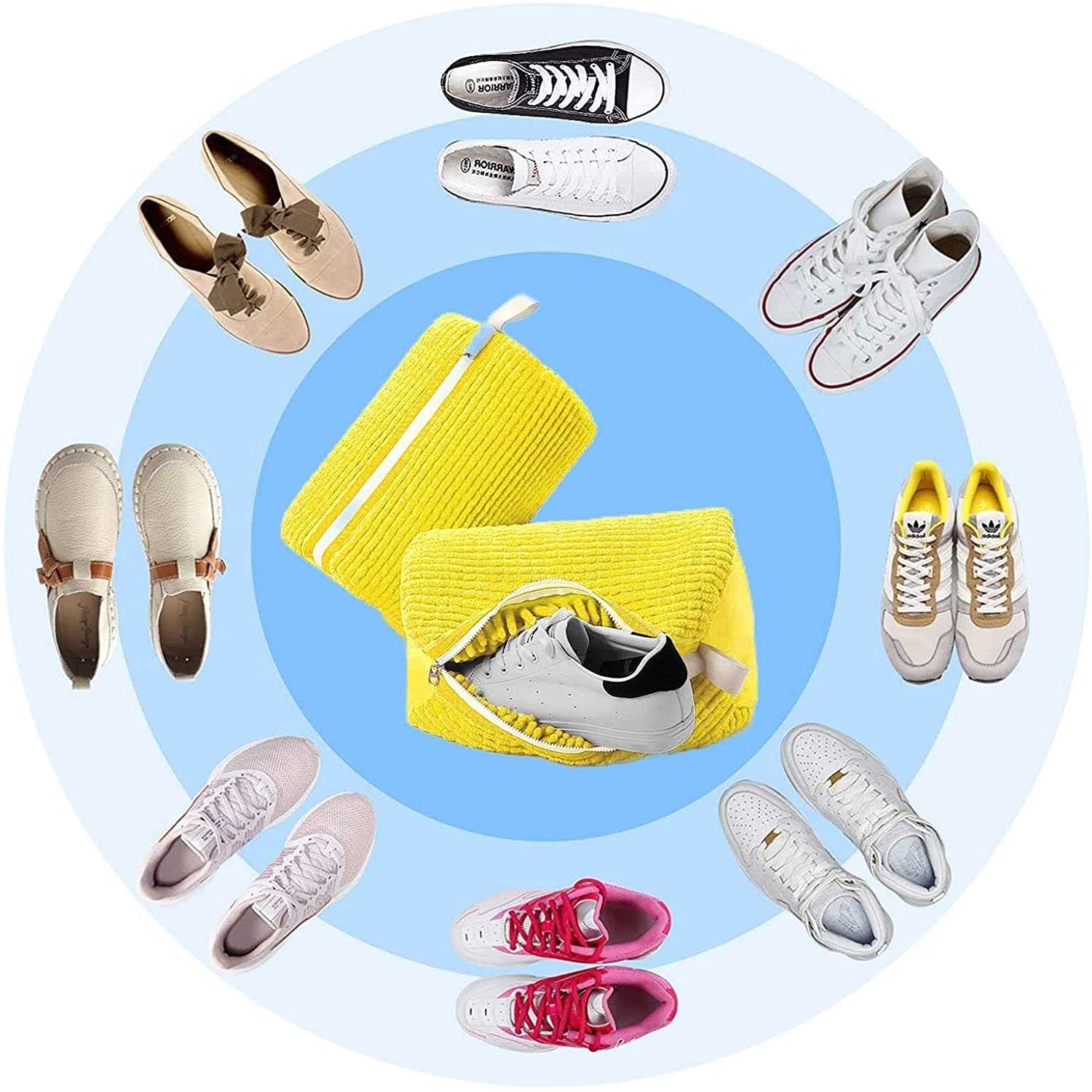 Bolsas De Lavado De Zapatos con Zapatillas Premium con Cremallera Bolsa De Limpieza De Lavado Bolsa De Organización De Viaje Bolsa De Lavandería para Lavar Zapatos En Lavadora (2 Piezas)
