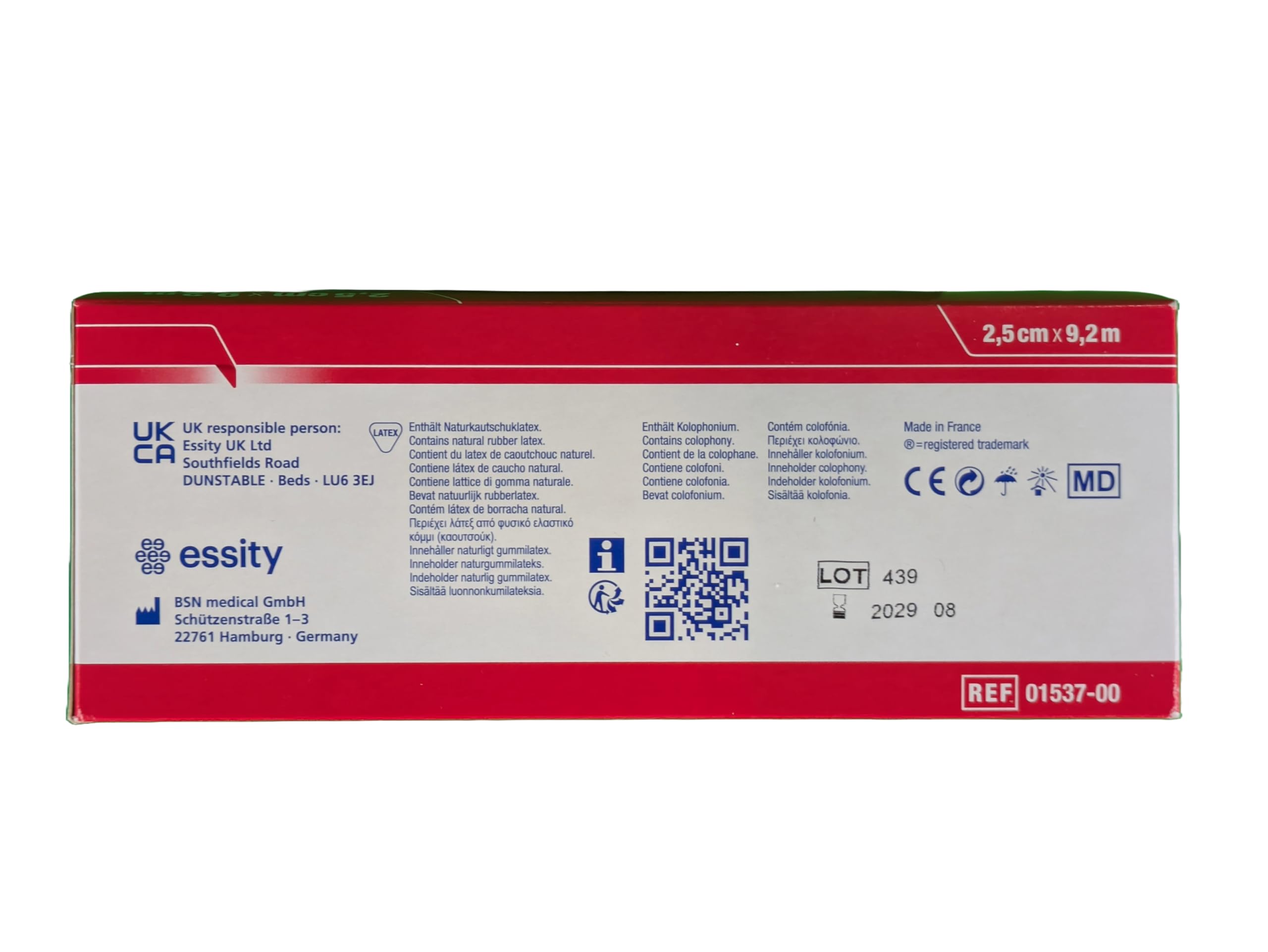 Leukoplast Sparadrap Tessuto con ossido di zinco/carne 920 x 2,5 cm Confezione da 12