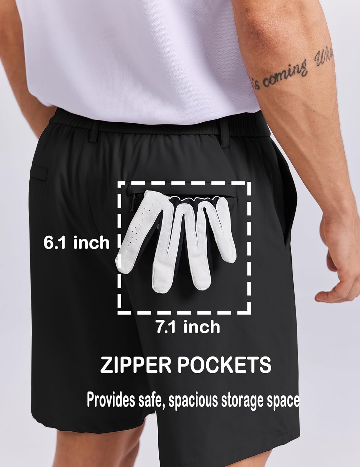 COOFANDY Men's Casual Shorts 7" Stretch Golf Shorts with 4 Pockets Quick Dry Lightweight Shorts Dress for Hiking Work - Image 4