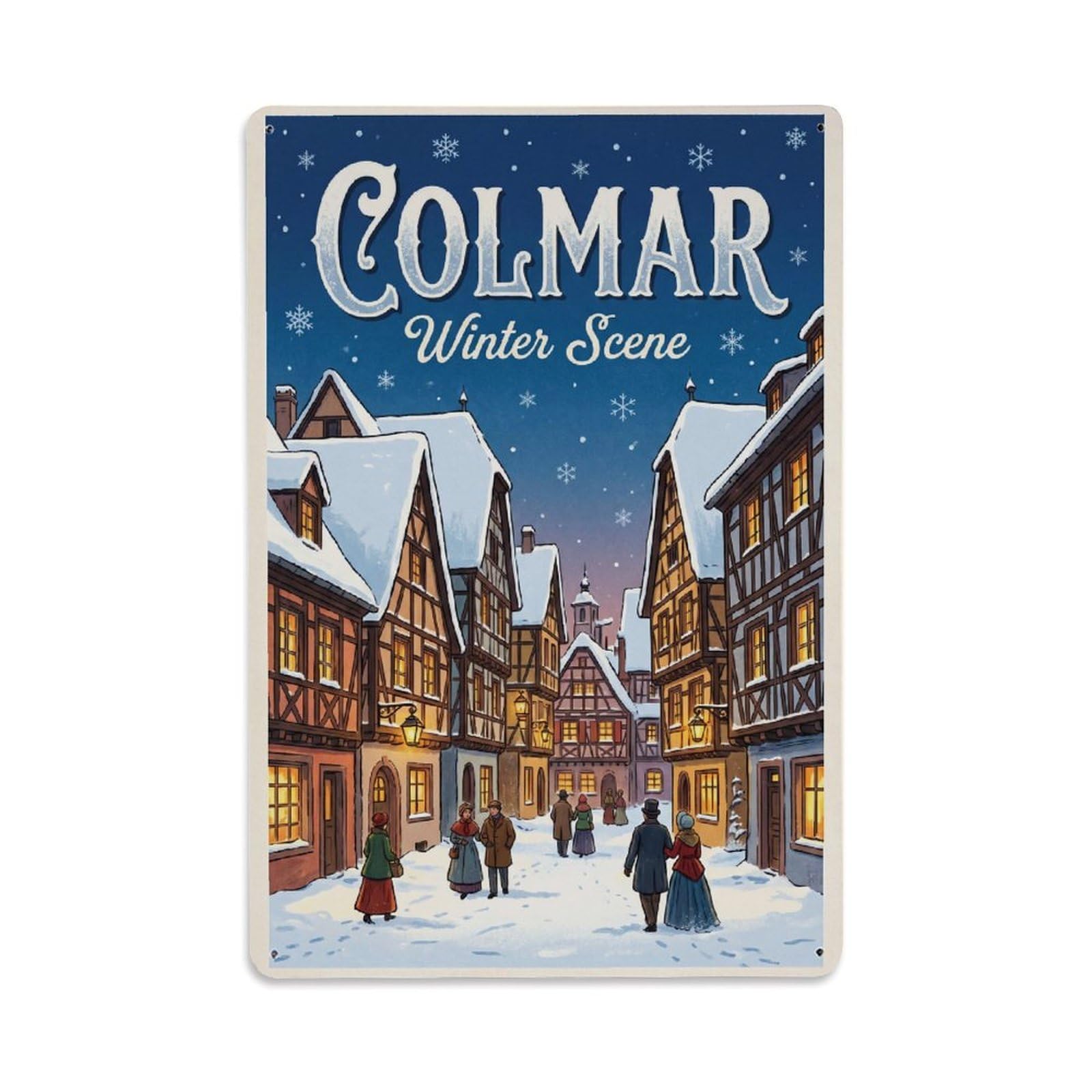 Gead 8X12inch Style Vintage Travel France Winter Metal Tin Sign