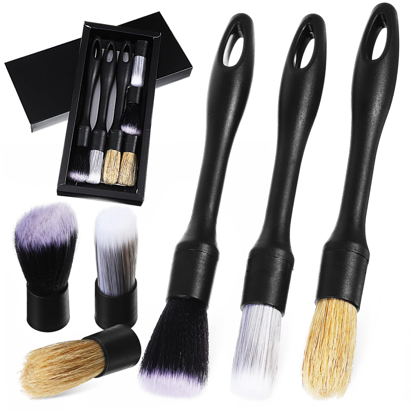MAGICLULU Autoinnenreinigungsbürsten Set Detailing Werkzeug Für Innenraum Reinigung Mit Ersatzbürstenköpfen Für Armaturenbrett Mittelkonsole Und Bildschirm