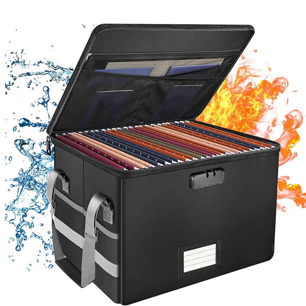 Boîte de Rangement Pliable pour Données, Boîte de Classement Ignifuge, Boîte D'Archivage de Documents pour le Bureau à Domicile, Boîte de Rangement