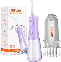 Vista 14 de Bitvae - Hilo dental de agua para dientes, limpiador de dientes inalámbrico, 3 modos 5 intensidades, IPX7 impermeable, púas dentales de agua Negro