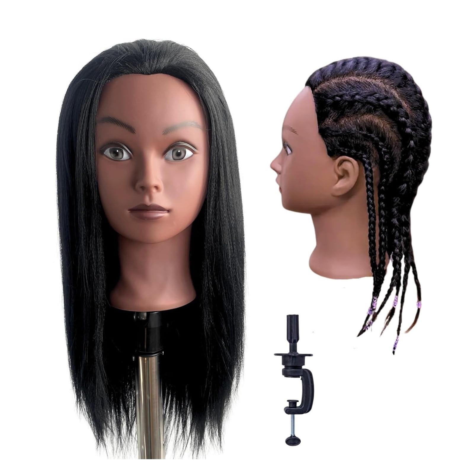 Schaufensterpuppenkopf mit Haaren | For Flechten 16-Zoll-Übungs-Haar-Mannequin-Kopf for Haarstyling-Traning-Männchen-Puppe