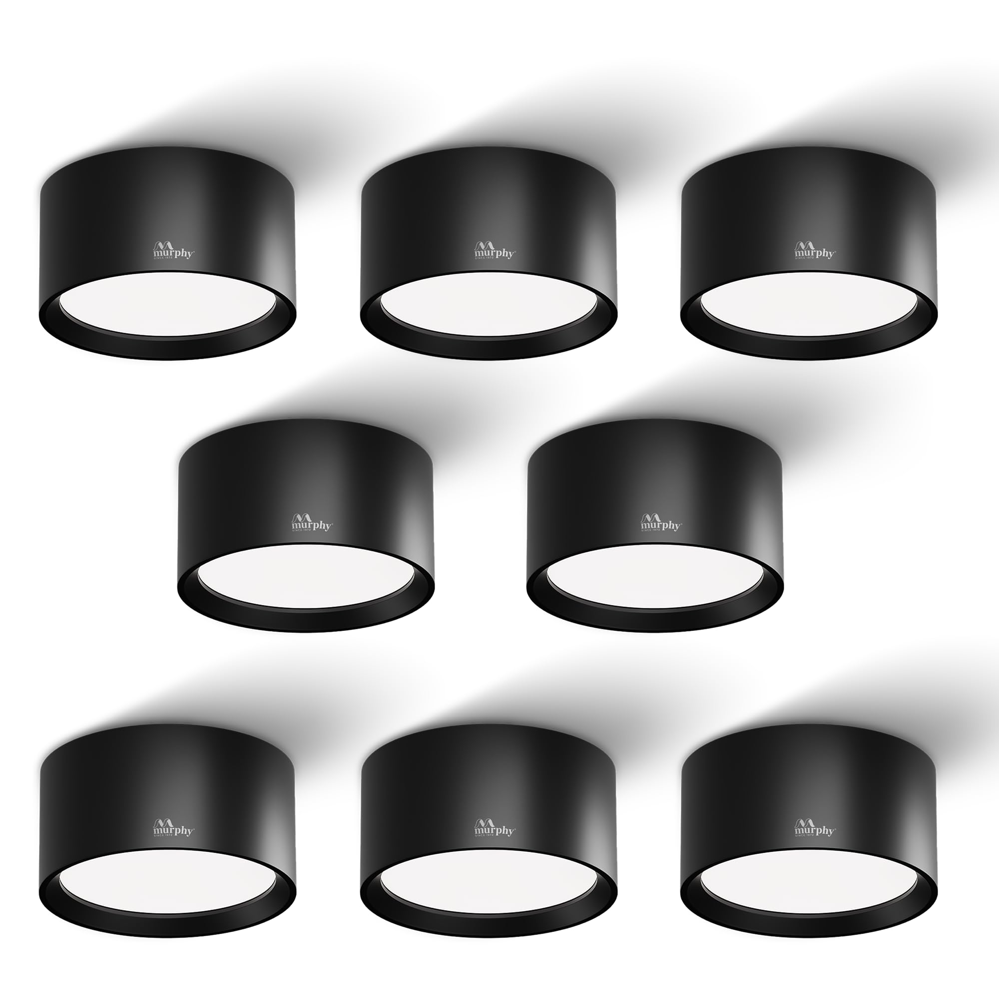 Murphy 3W LED Disc Surface Light Black Finish | Warm White 3000K | Up to 300 Lumens | Aluminium Body | BIS Approved | 2 Year Warranty | Pack of 8