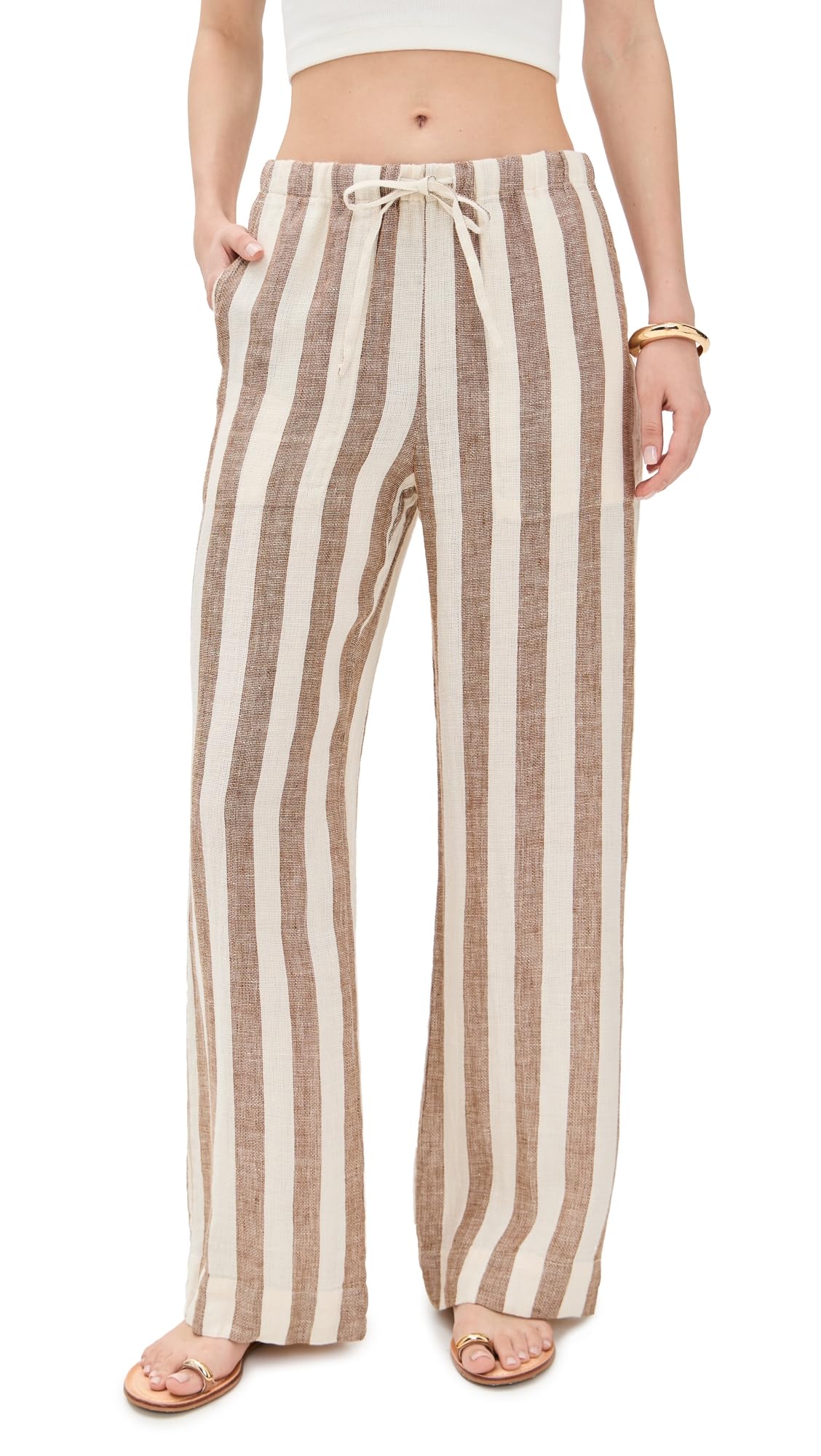 Faherty Womens Palma Linen Drawstring Pants