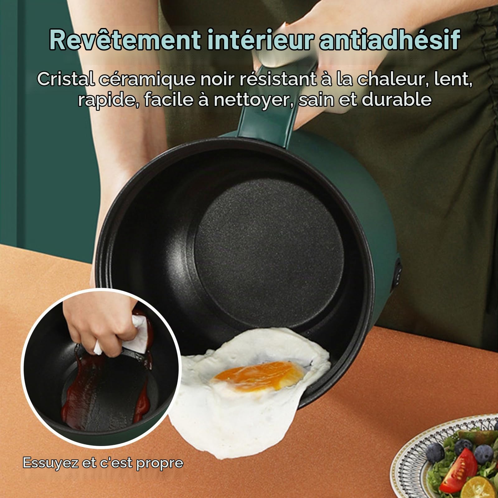 Marmite Électrique, 1.3 L Hot Pot Électrique, 600 W, 220 V Marmite Portable, Mini Hot Pot Avec Cuiseur Vapeur En Acier Inoxydable, Casserole Électrique Pour La Maison, Le Bureau, Le Dortoir