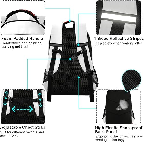 Miniatura 9 de Mochila Acuarela Flor Floral Colorido Escuela Colegio Mochila Portátil Casual Daypack, N Lovely Cat Blanco, Mochilas Daypack