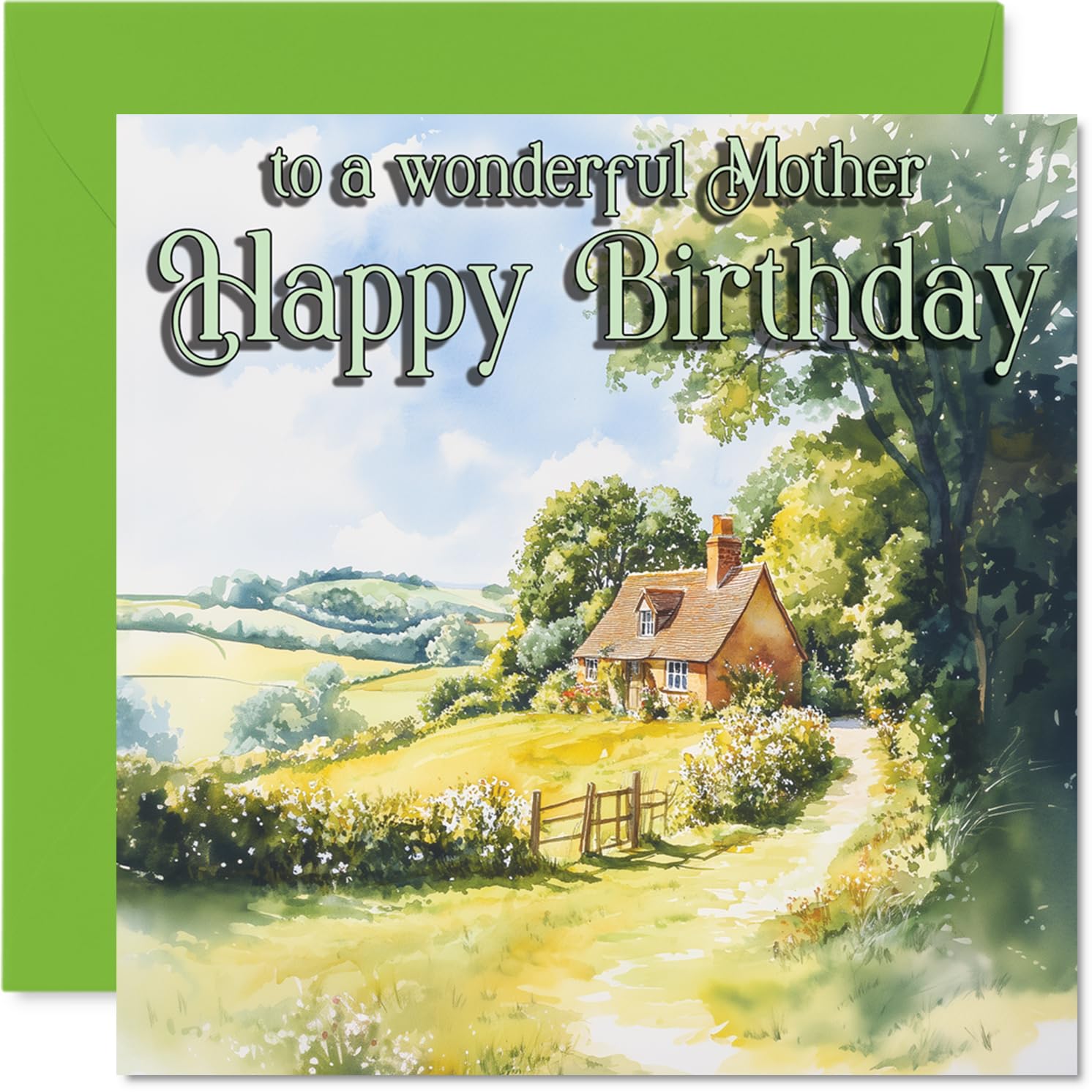 Heartfelt Birthday Card for Mother, Warm Wishes from a Tranquil Home
