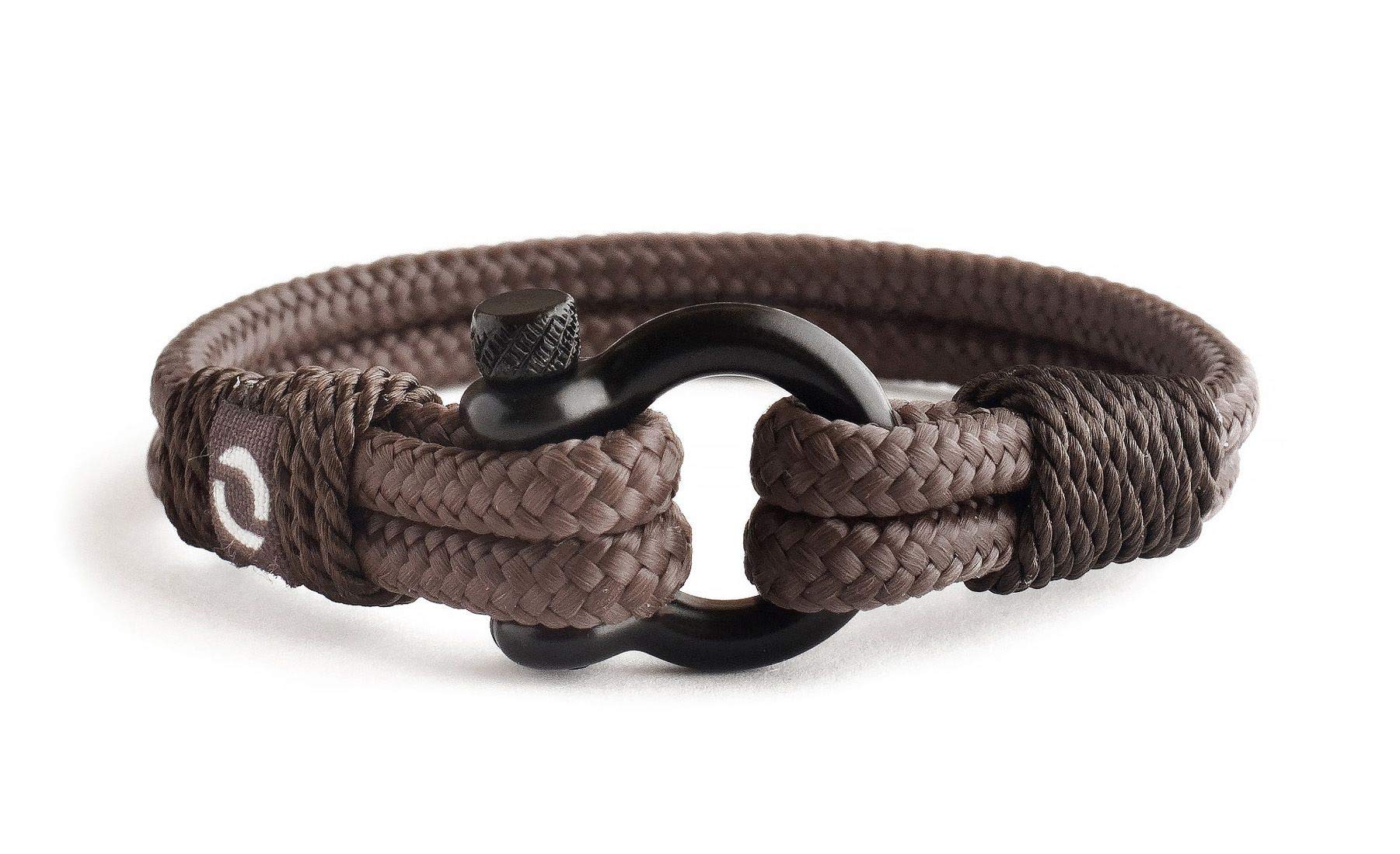 Mens Rope Bracelet - Stainless Steel Black Shackle, Extremely Durable and Scratch Resistant Waterproof Paracord, Handmade, Nautical Wristband for Men