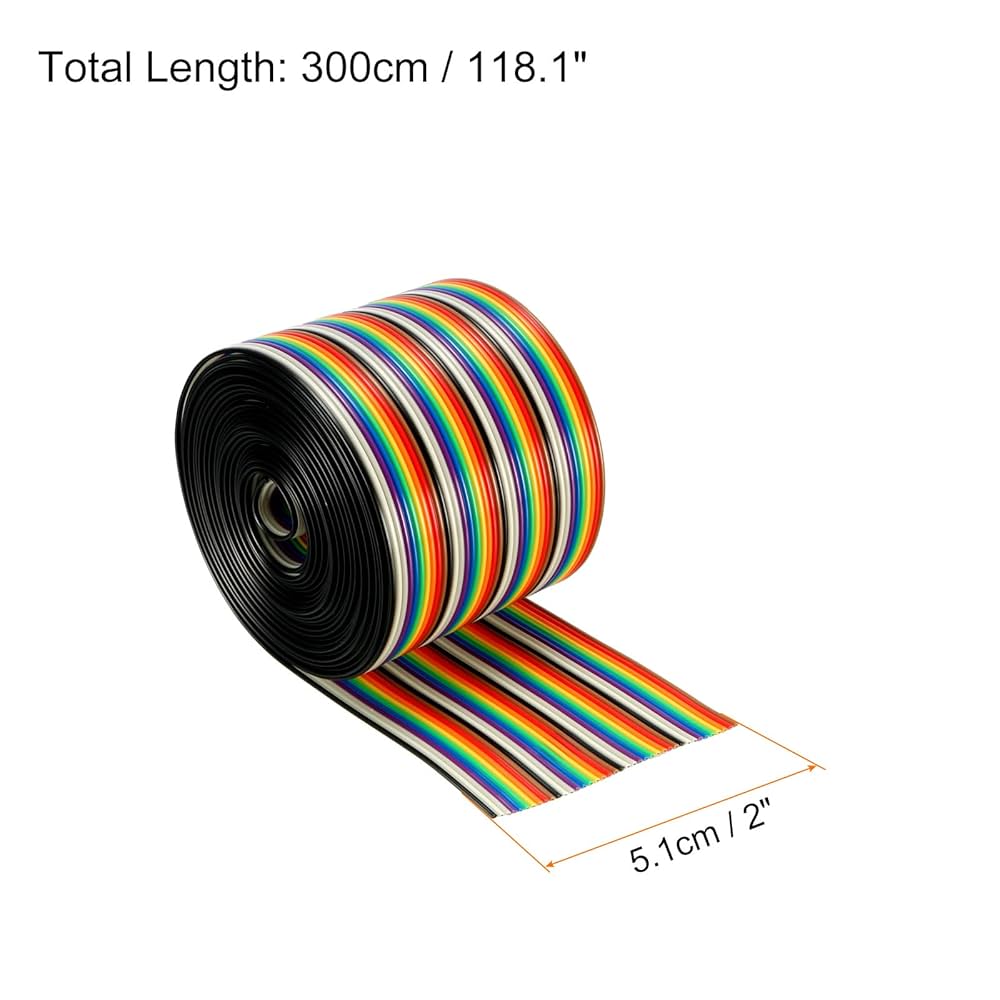 リボンカラーケーブル　40芯　50ｍ　サイズAWG-28　10ｍ単位で切売します ribbon_0-14sq_10c_001_800t.jpg