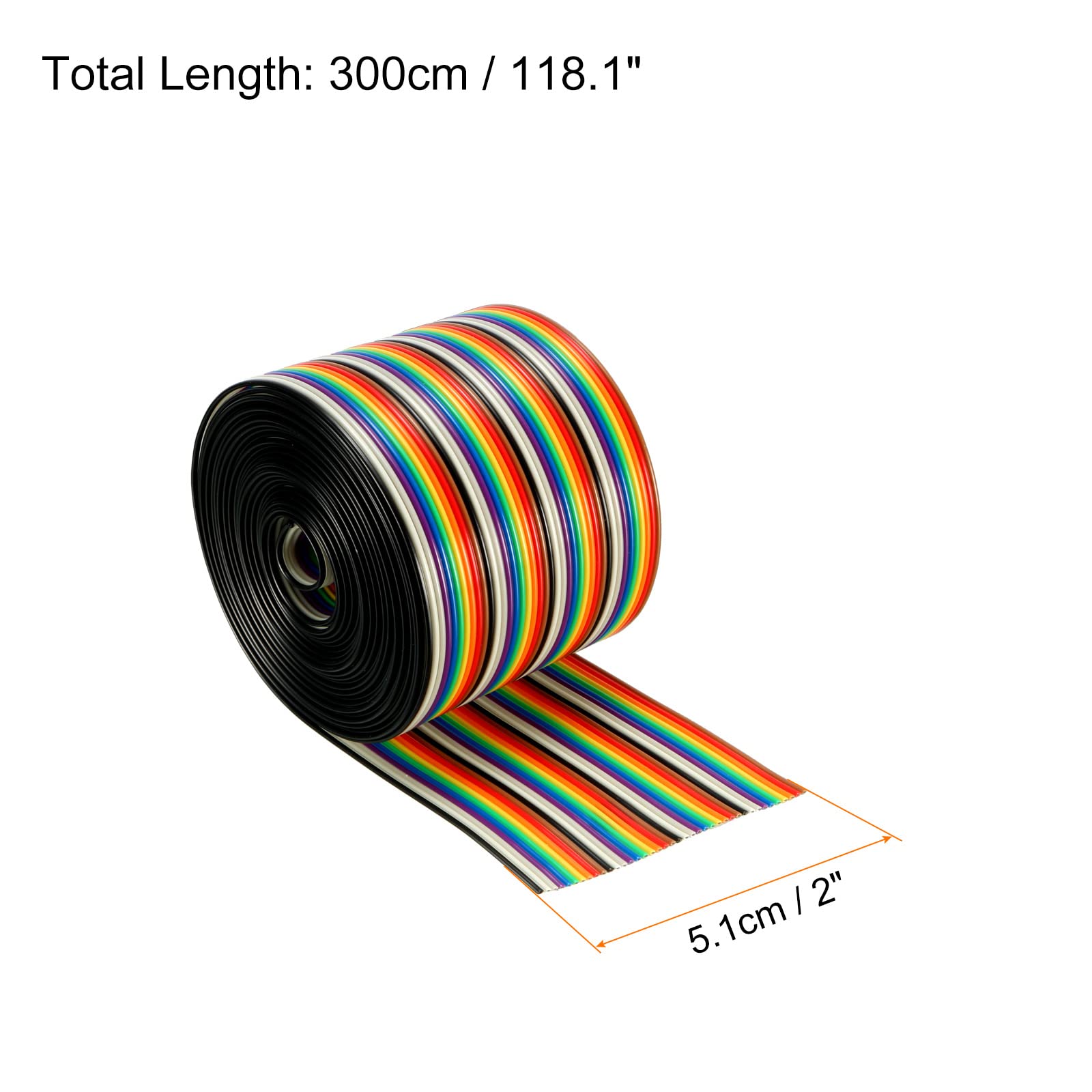 リボンカラーケーブル　40芯　50ｍ　サイズAWG-28　10ｍ単位で切売します リボンカラーケーブル 40芯 50m サイズAWG-28 10m単位で切売します