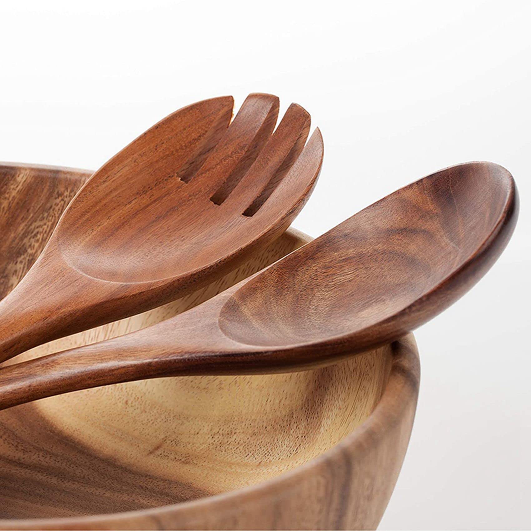 2 de madera para ensalada de madera de de 9,4 cm, se pueden utilizar para frutas, ensaladas