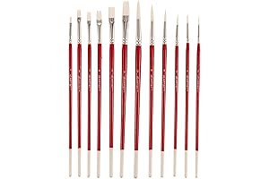 Hello, Artist! 12 Piece Long Handle Paint Brush Set