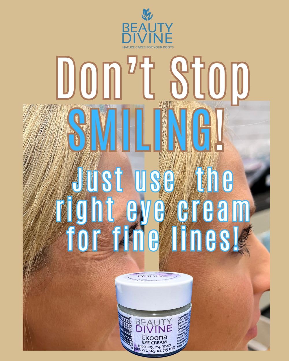 EYE CREAM/Morning Espresso/Moisturizing Cream For Dark Circles And Puffiness/All Natural/Prickly Pear, Coffee, Q10/Handcrafted and Hand Packed, White