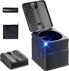 Banheiro portátil, vaso sanitário de acampamento tem tamanho pequeno dobrável. É banheiro portátil compacto para adultos e crianças. Adequado para carros, caminhadas, praias e acampamento