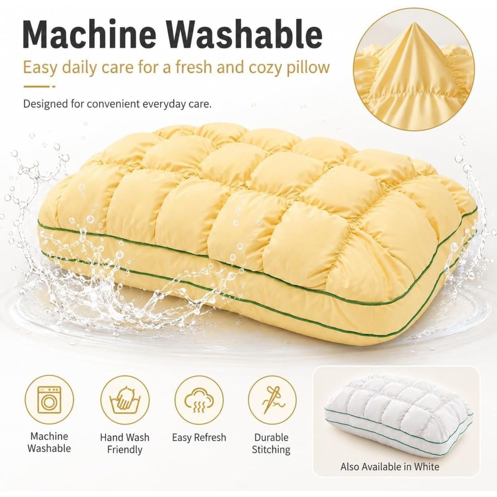 Morbido Supporto Rinfrescante Trapuntato Cuscino Rinfrescante | Cuscino Rinfrescante con Soffio Marshmallow Trapuntato da Letto Cool Touch Morbido for Adulti(Medium Pillow)