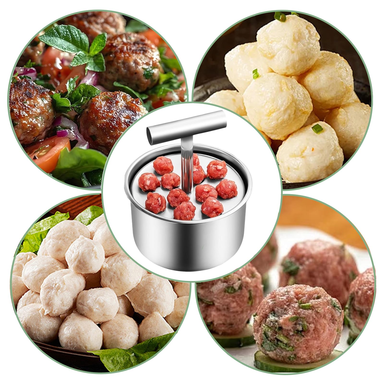 Edelstahl Fleischbällchen Former - 12 Löcher Frikadellenpresse Für Perfekte Hackbällchen