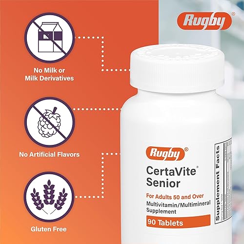 Miniatura 3 de Rugby CertaVite - Suplemento multivitamínico/multimineral para adultos de 50 años o más, 90 tabletas (paquete de 1)